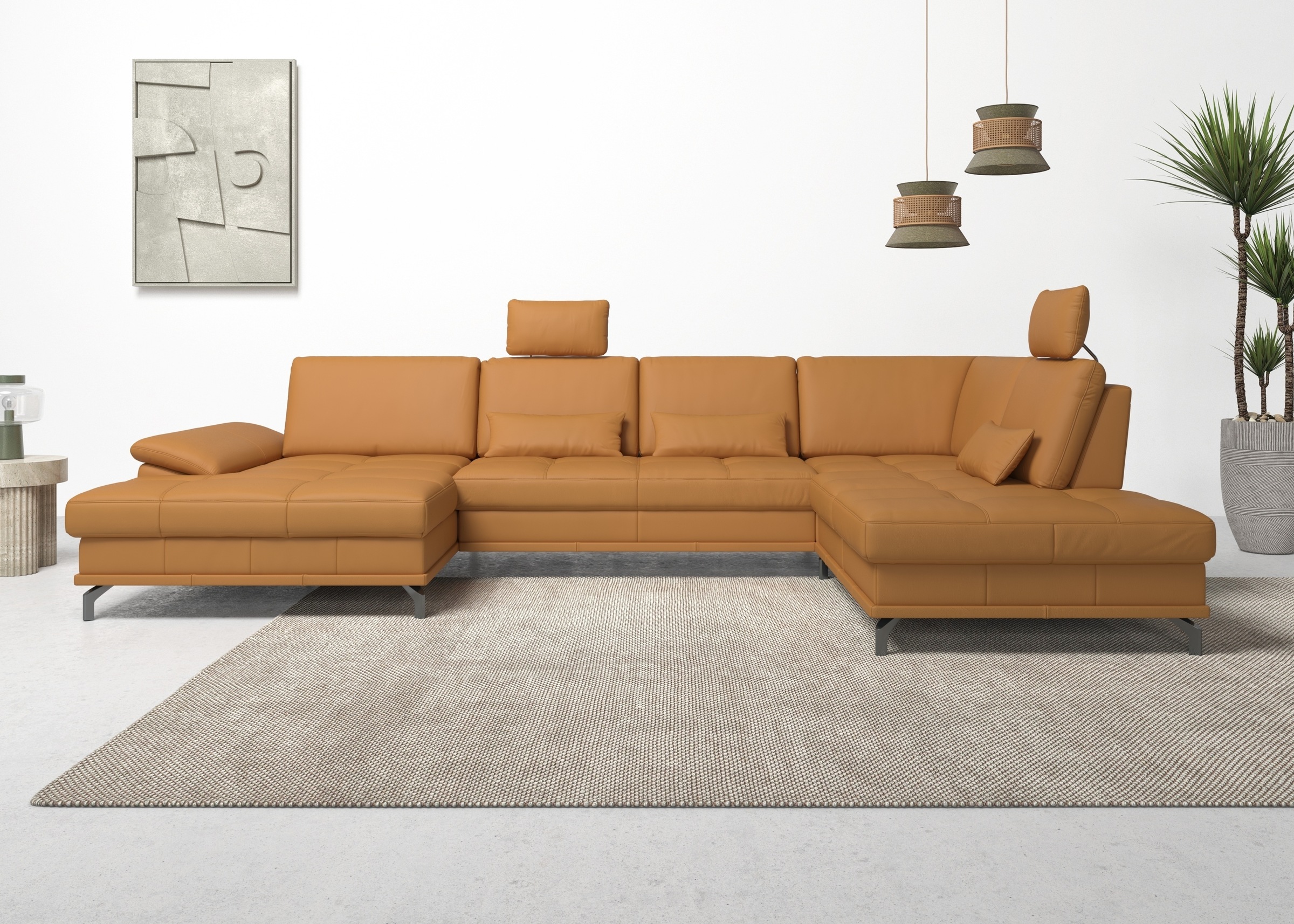 OTTO home Wohnlandschaft "Costello U-Form, B: 363 cm mit Sitztiefen-, Armte günstig online kaufen