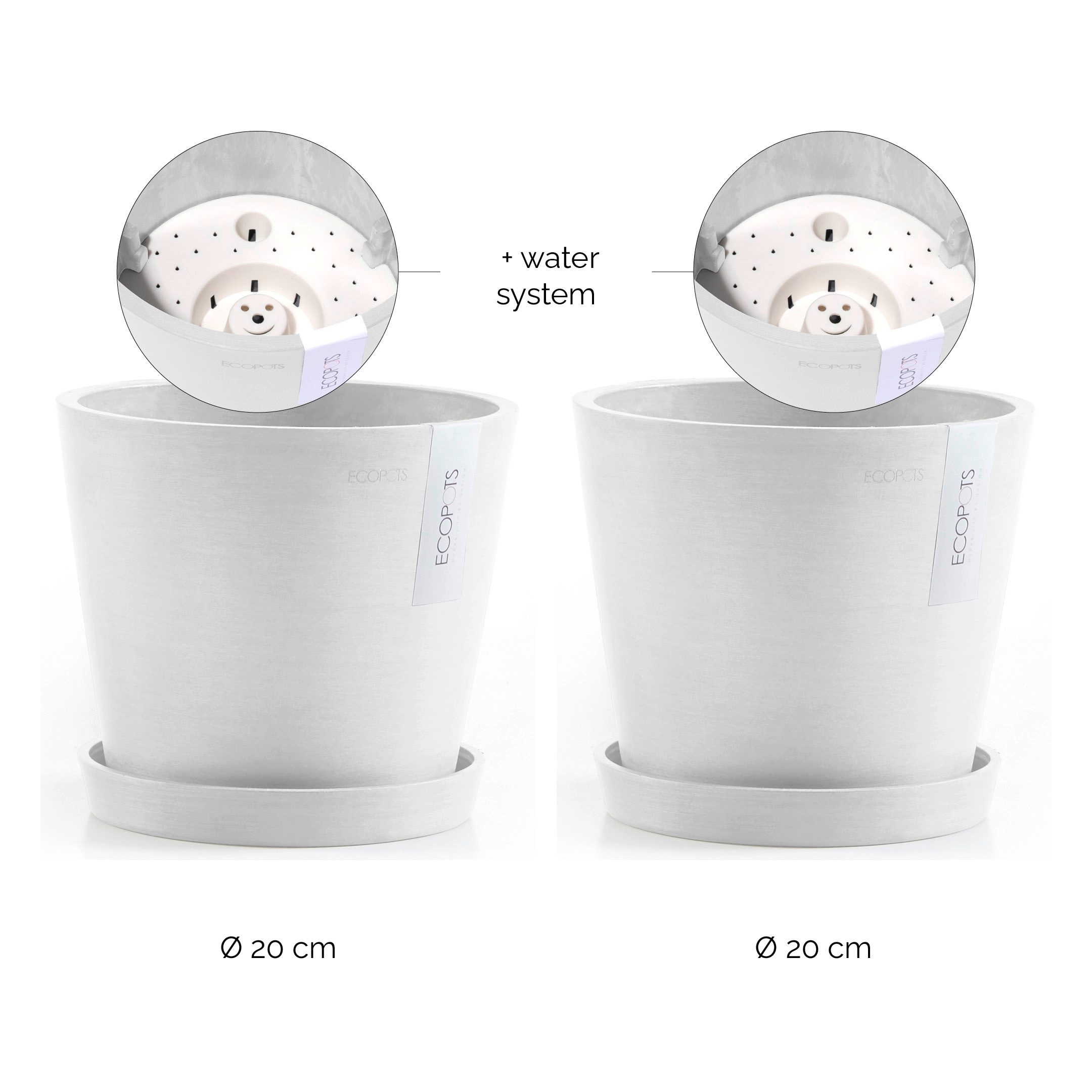 ECOPOTS Blumentopf »Amsterdam«, (Set, 2 St.), mit passenden Untersetzern
