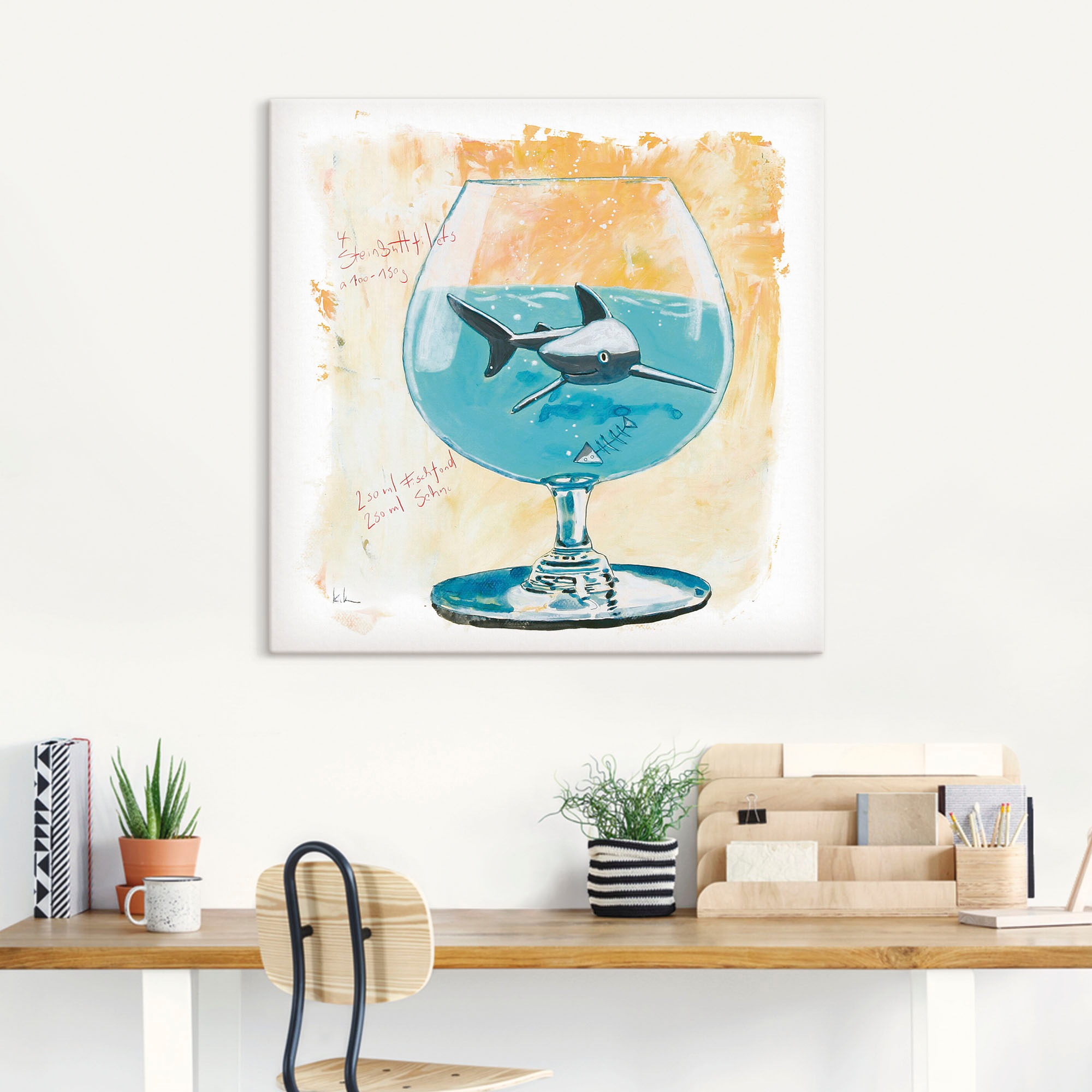 Artland Wandbild »Hai«, Humor, (1 St.), als Leinwandbild, Poster, Wandaufkleber in verschied. Größen