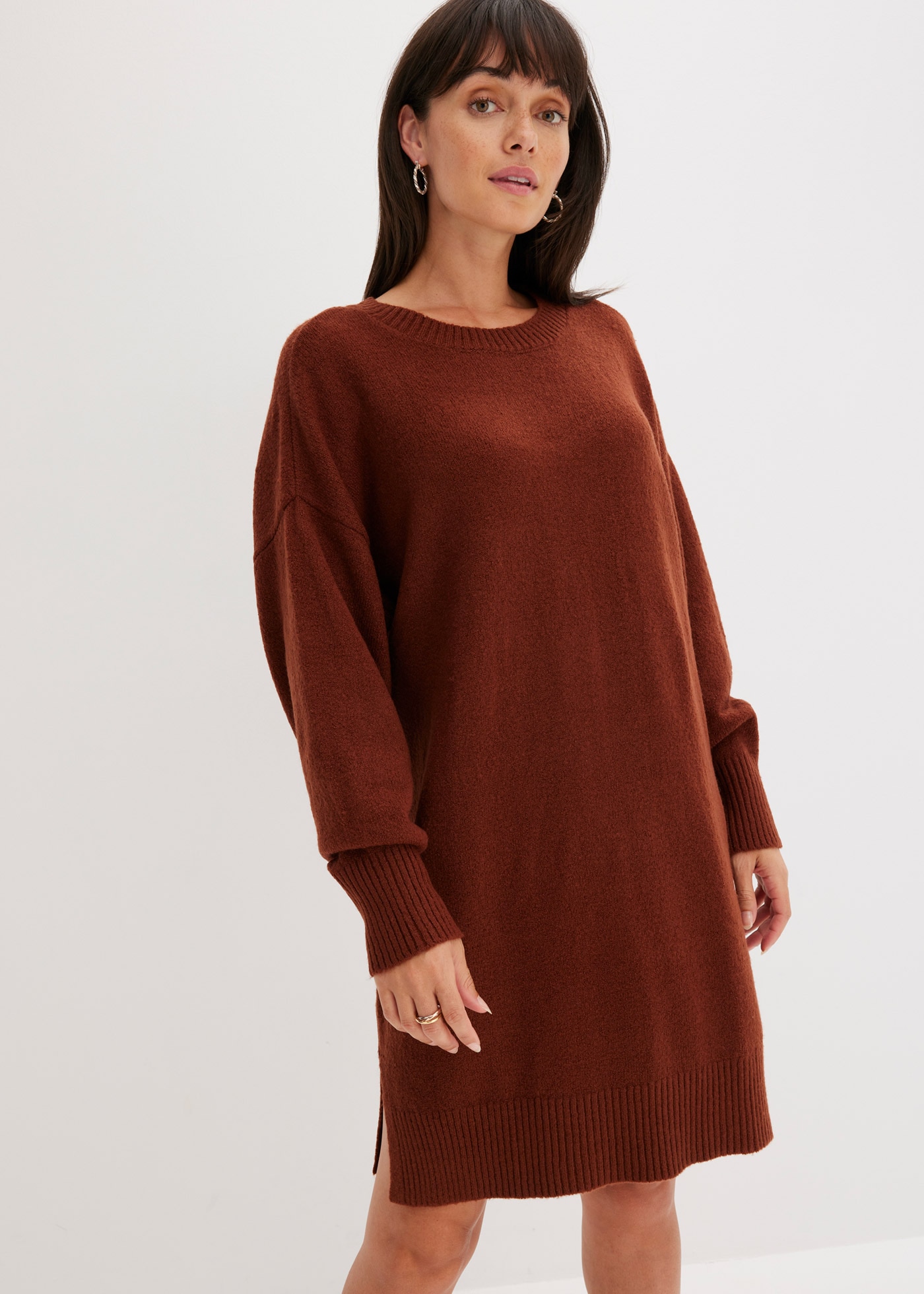 bonprix Sweatkleid "Oversize-Strickkleid" mit Seitenschlitzen günstig online kaufen