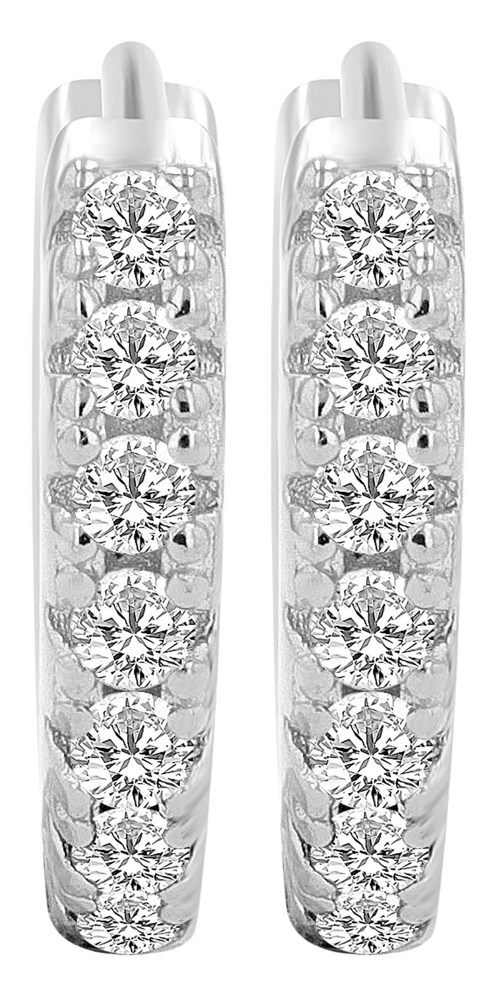 Adelia´s Klappcreolen "Ohrringe – Klappcreole aus 925 Silber mit Zirkonia" Ein stilvolles Geschenk für besondere Momente