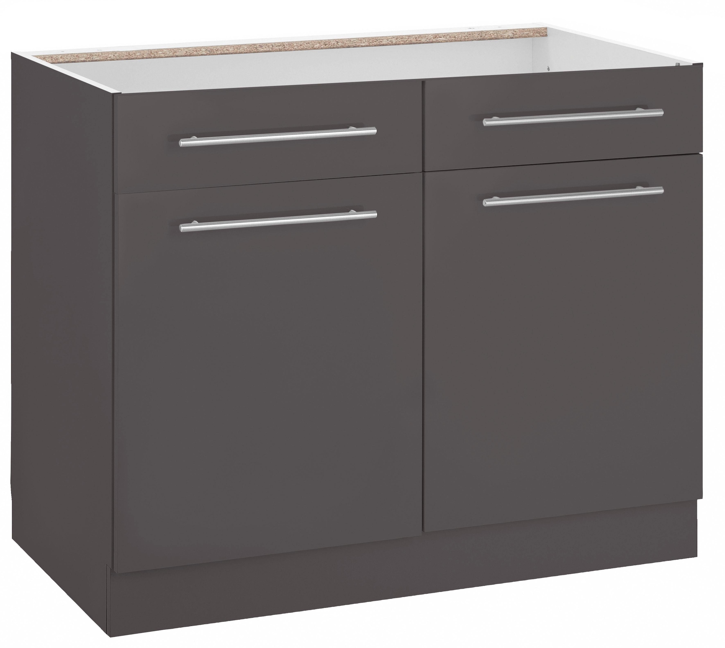 wiho Küchen Unterschrank "Flexi2, Breite 100 cm, Soft-Close bei der Tür" mit Schubkästen, inkl. verstellbaren Einlegeböden