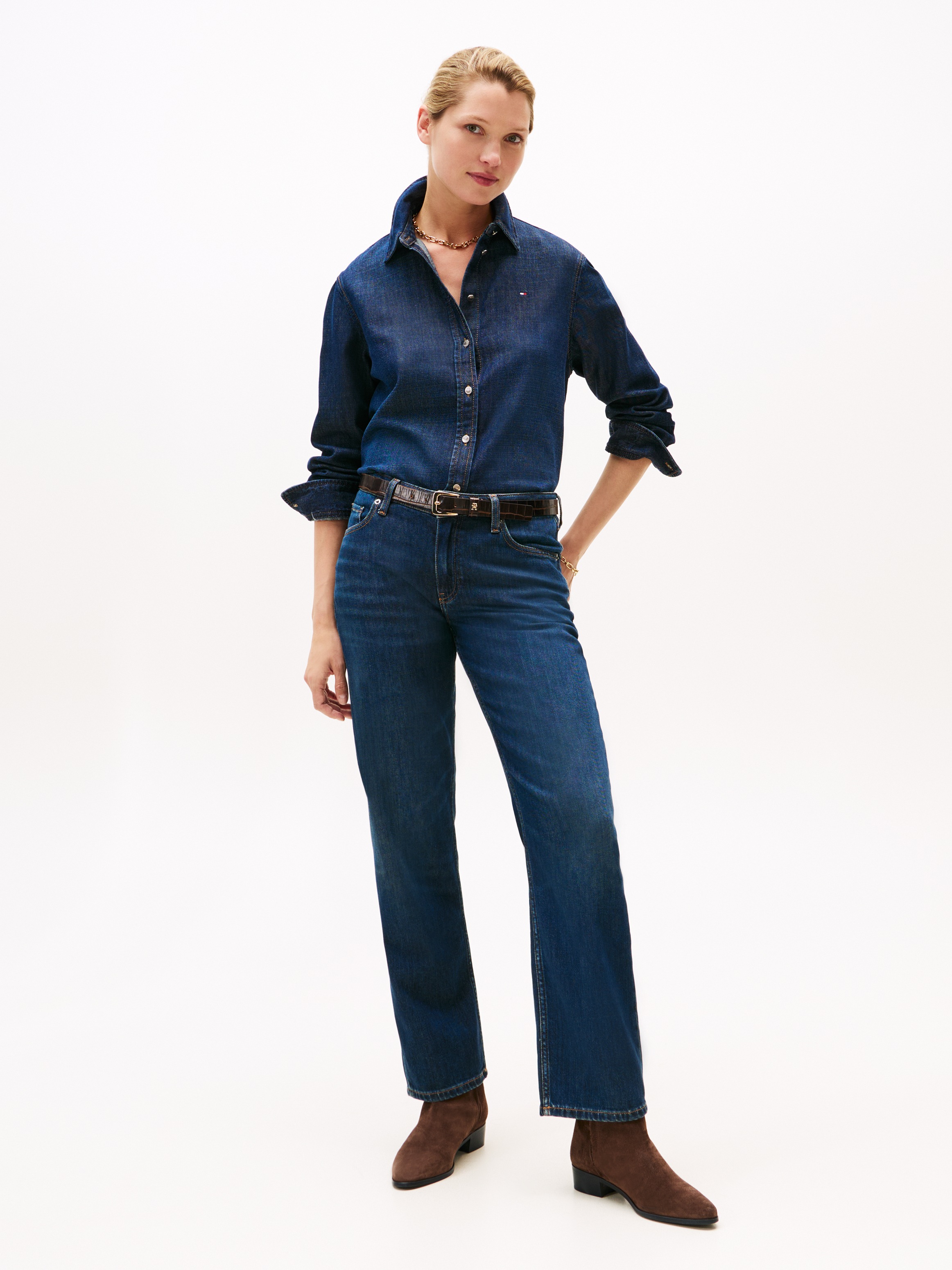 Tommy Hilfiger Stiefelette »TH SUEDE POINTY ZIP BOOTIE«, Blockabsatz, Westernboots, Cowboyboots in spitz zulaufender Form