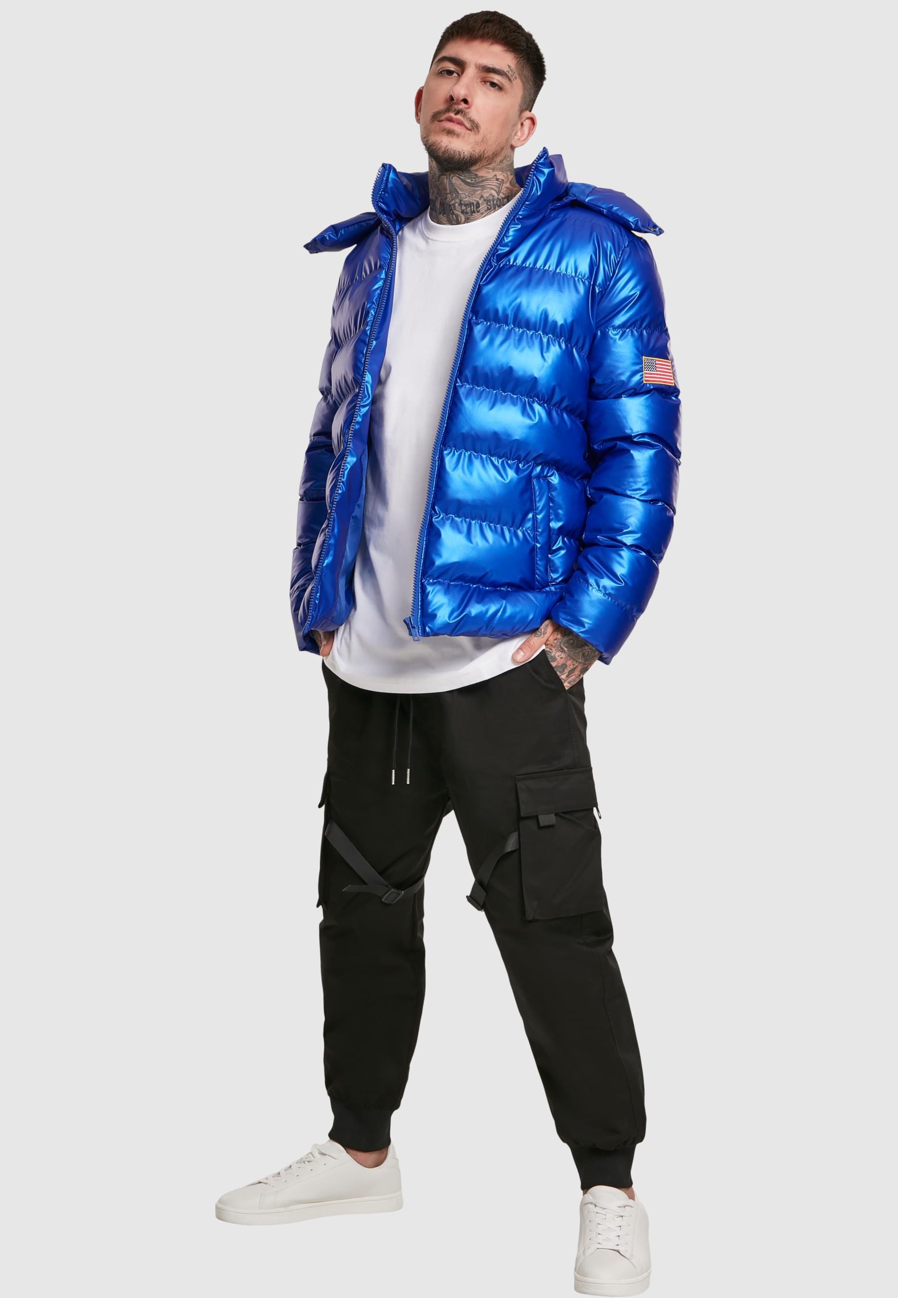 MisterTee Winterjacke »MisterTee Herren NASA Insignia Metallic Puffer Jacket«, (1 St.), ohne Kapuze
