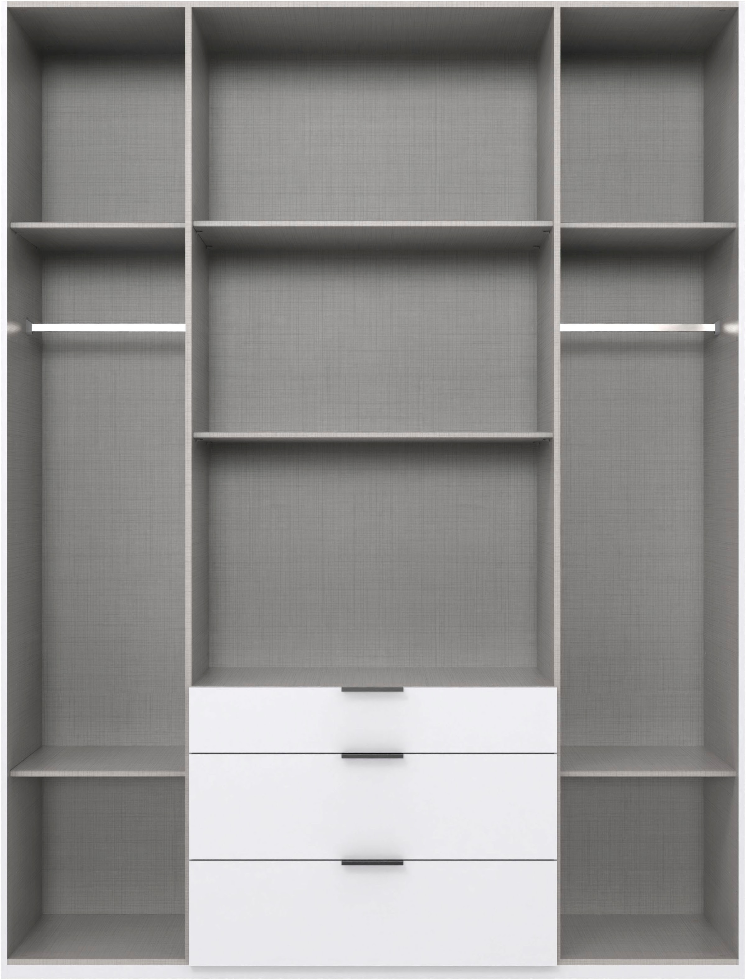 Wimex Drehtürenschrank »Mugano, 135 oder 180cm breit, 208 oder 236cm hoch, Made in Germany«, (mit langen Griffstangen aus Metall), wahlweise mit oder ohne Spiegel, mit Schubladen