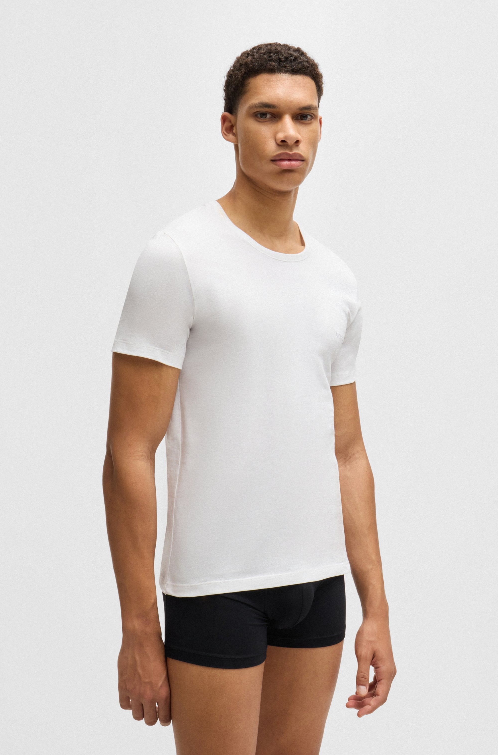 BOSS T-Shirt »Rundhals BOSS ONE x David Beckham«, (Packung, 3 tlg., 3er-Pack), mit dezentem BOSS Logo-Print