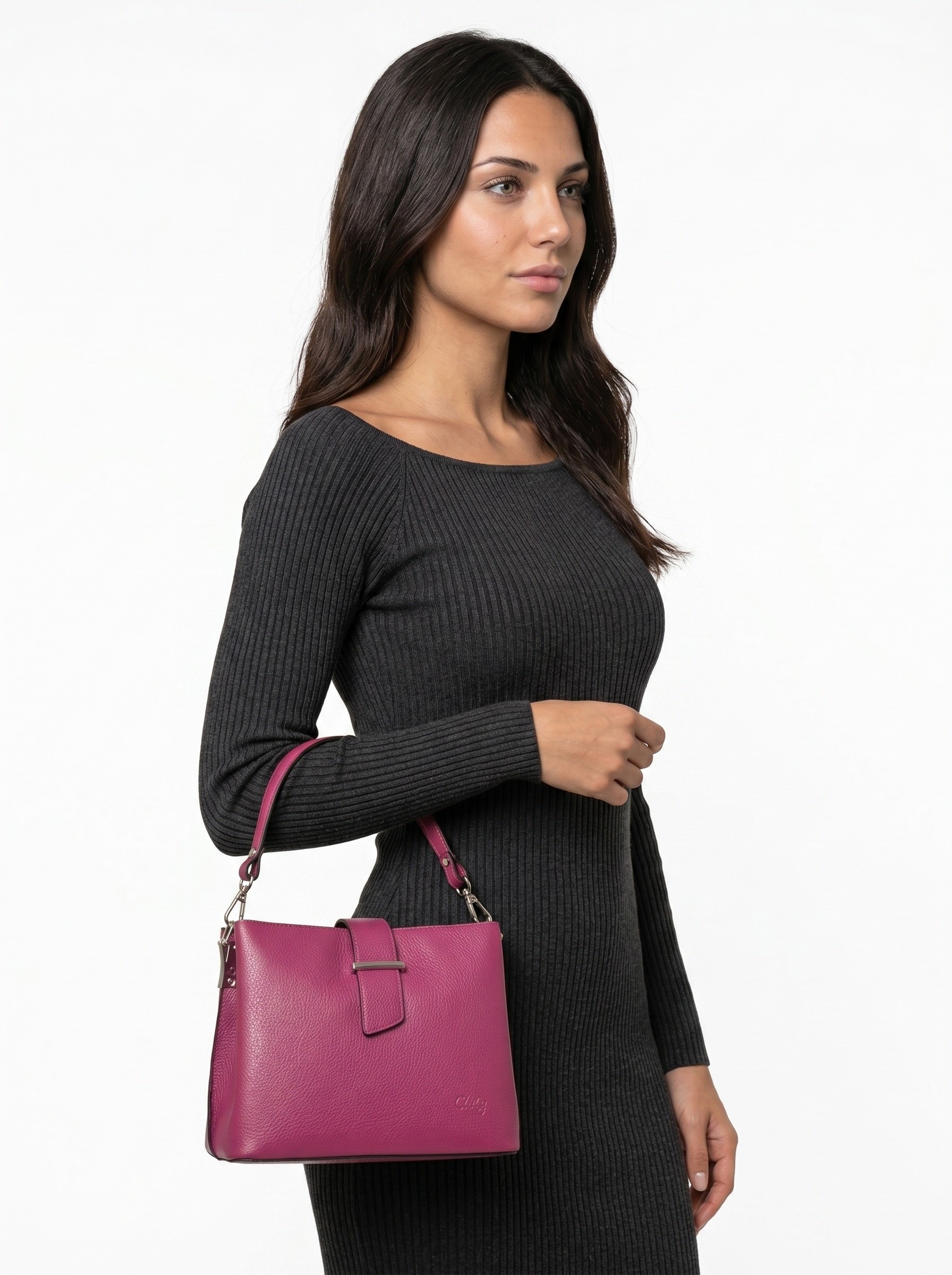 Cluty Henkeltasche "CLUTY Damen echt Leder, Made in Italy" echt Leder, Made in Italy