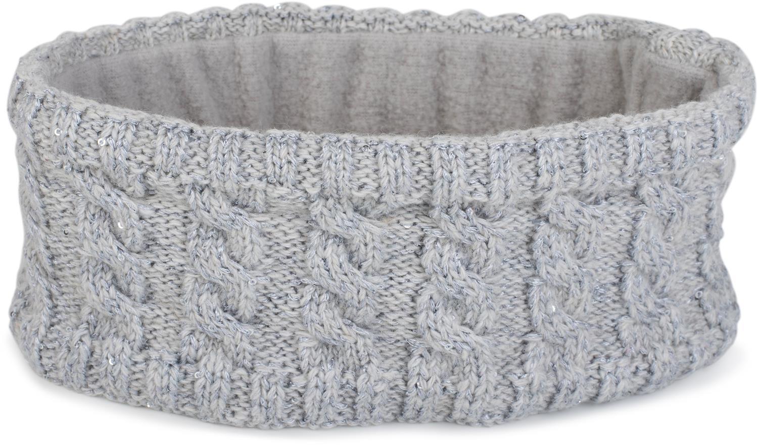 styleBREAKER Stirnband "Strick Stirnband Zopfmuster Pailletten" 1 Stk.