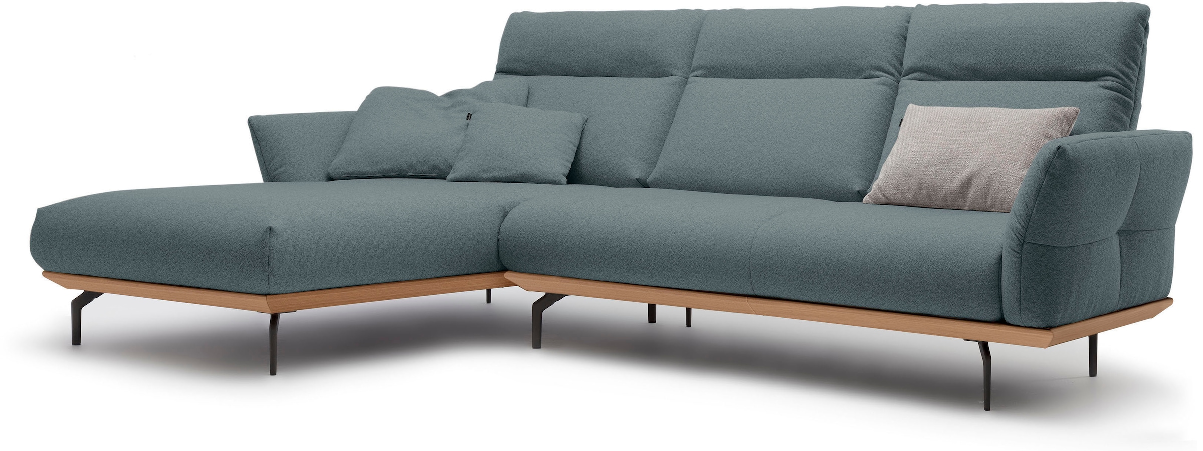 Creation BY ROLF BENZ Ecksofa »CR.460«, Sockel in Eiche, Alugussfüße in umbragrau, Breite 298 cm