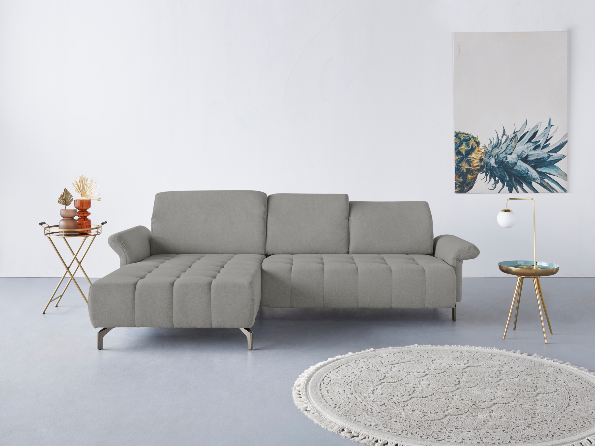 OTTO home Ecksofa "Fresh L-Form" Federkern, wahlweise Kopfteilverstellung und motorischer Vorziehsitz