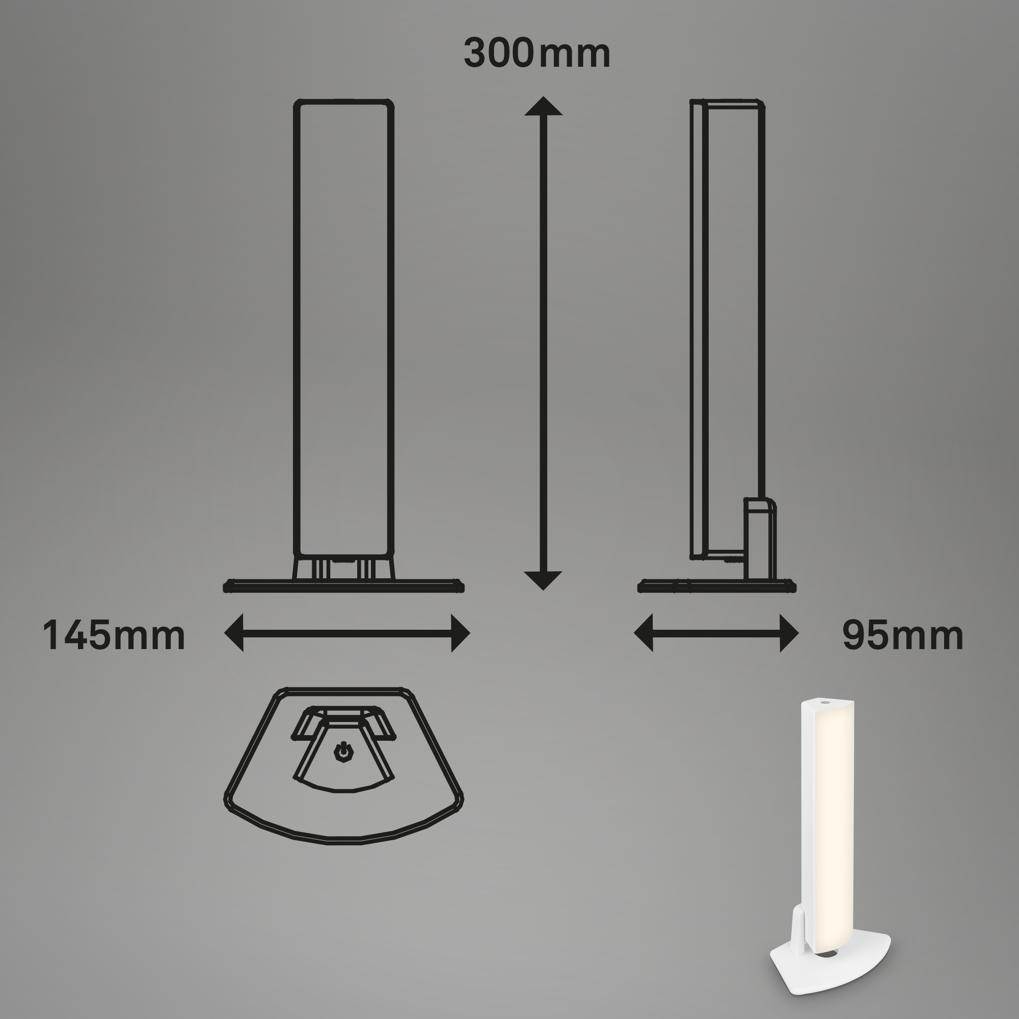 Briloner Leuchten Wandleuchte »ZADAR« LED-Modul 1 Stk. Warmweiß 14,5 x 30 cm, Indoor/Outdoor, Balkon, Wohnzimmer, Schlafzimmer
