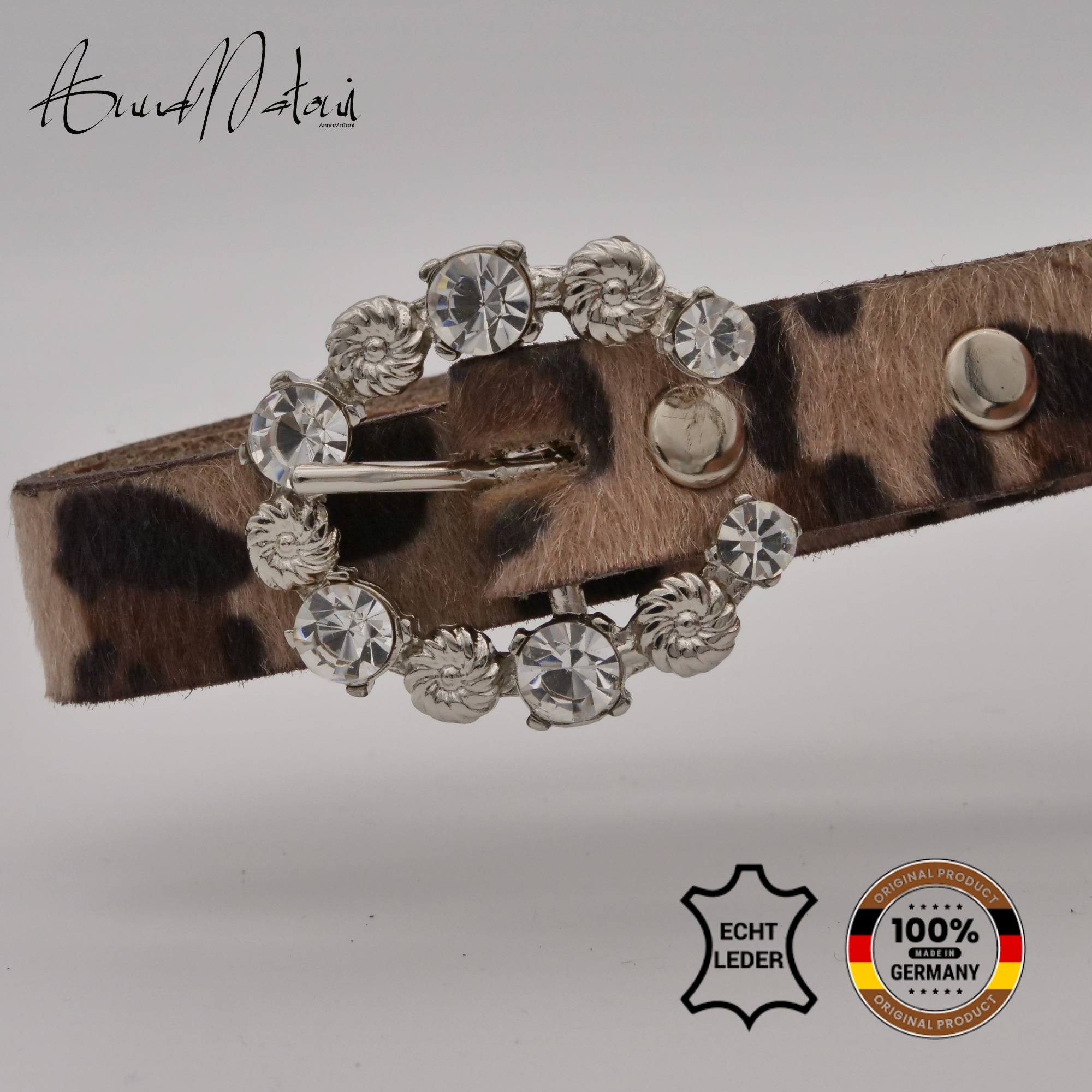 AnnaMatoni Ledergürtel »AnnaMatoni Damen Ledergürtel in hochwertigem Kunstfell in Leo«