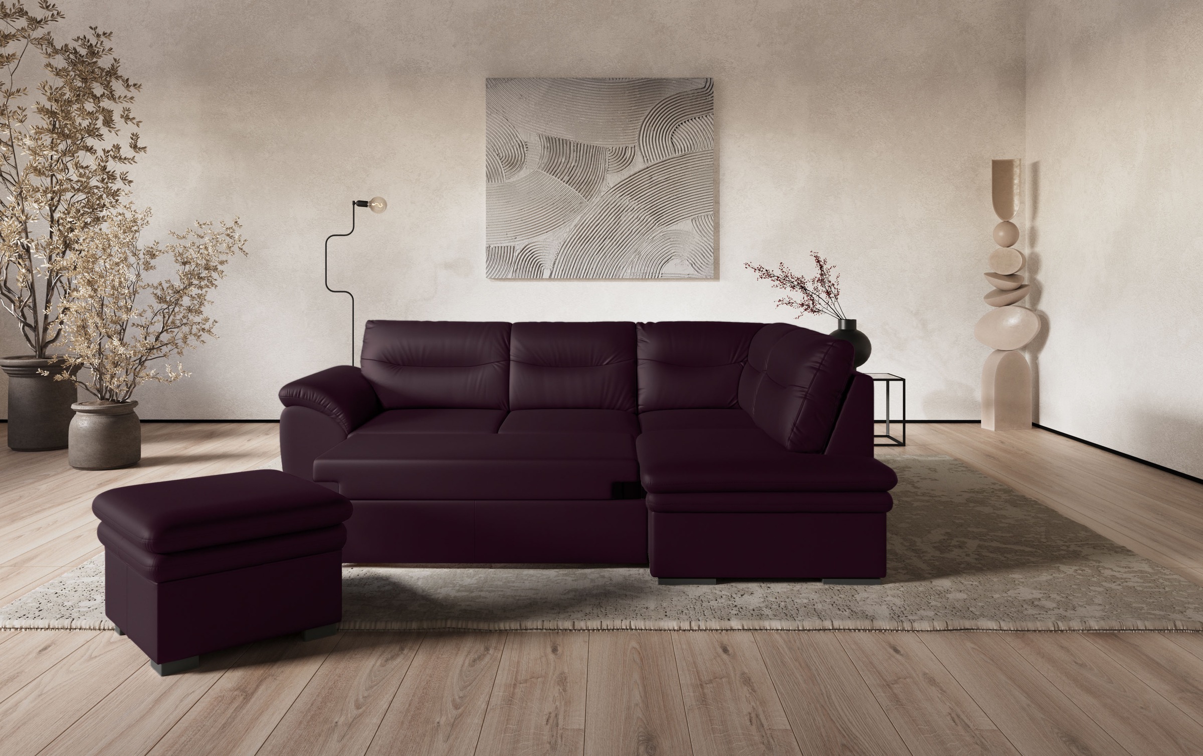 COTTA Ecksofa "Leandra L-Form" wahlweise mit Bettfunktion & Bettkasten günstig online kaufen