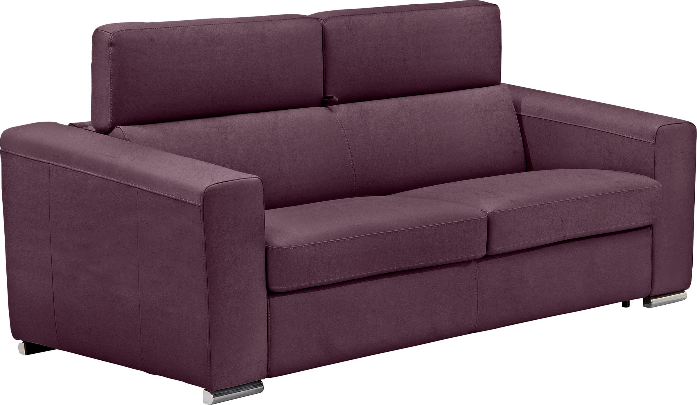 Egoitaliano Schlafsofa »Cabiria, Design und super Sitz- und Liegekomfort«, Sofa inkl. Schlaffunktion, Kopfteile verstellbar, mit Metallfüßen