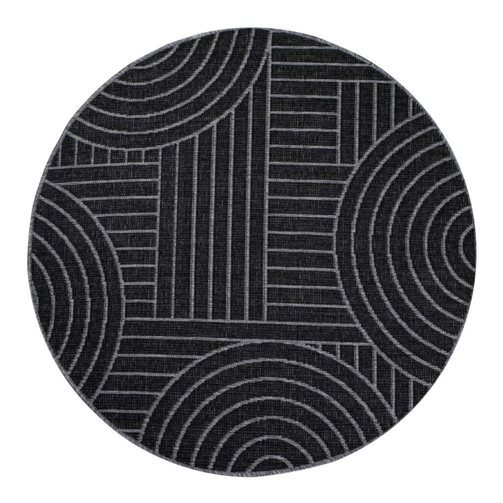 Carpet City Outdoorteppich »DUO RUG 5842«, rund, 5 mm Höhe, Wendeteppich Wetterfest In- & Outdoor, Balkon, Terrasse, Wohnzimmer