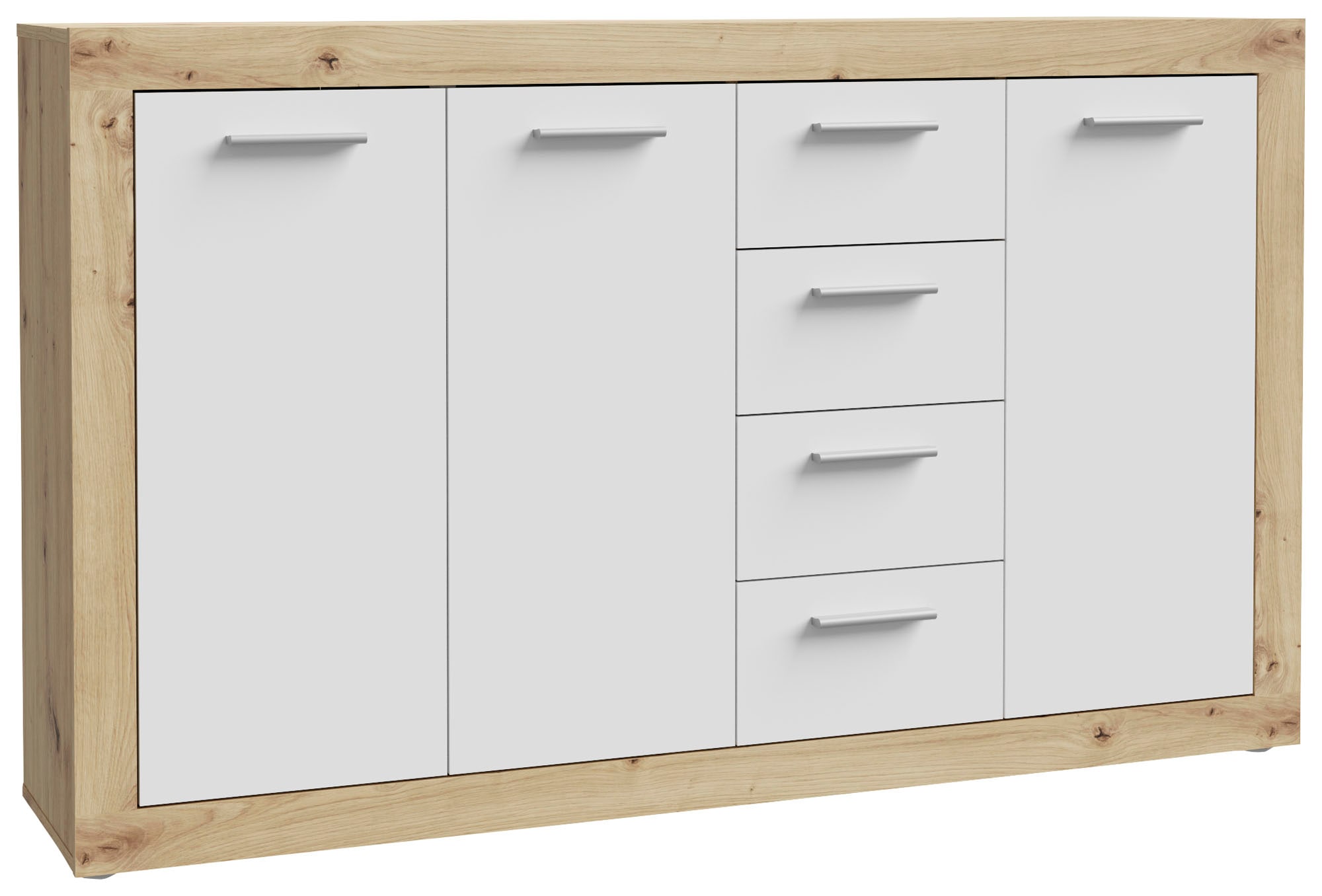 FORTE Sideboard "Baccio", Breite 153 cm, Höhe 92 cm, 3 Türen und 4 Schubkästen