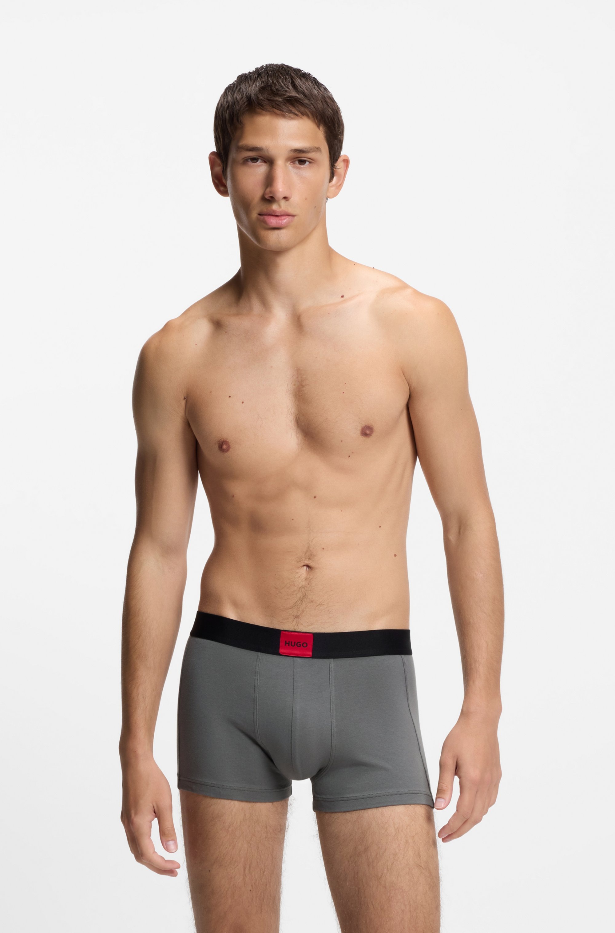 HUGO Underwear Trunk Set, 3 Stk. mit kontrastfarbenen Logobadge günstig online kaufen
