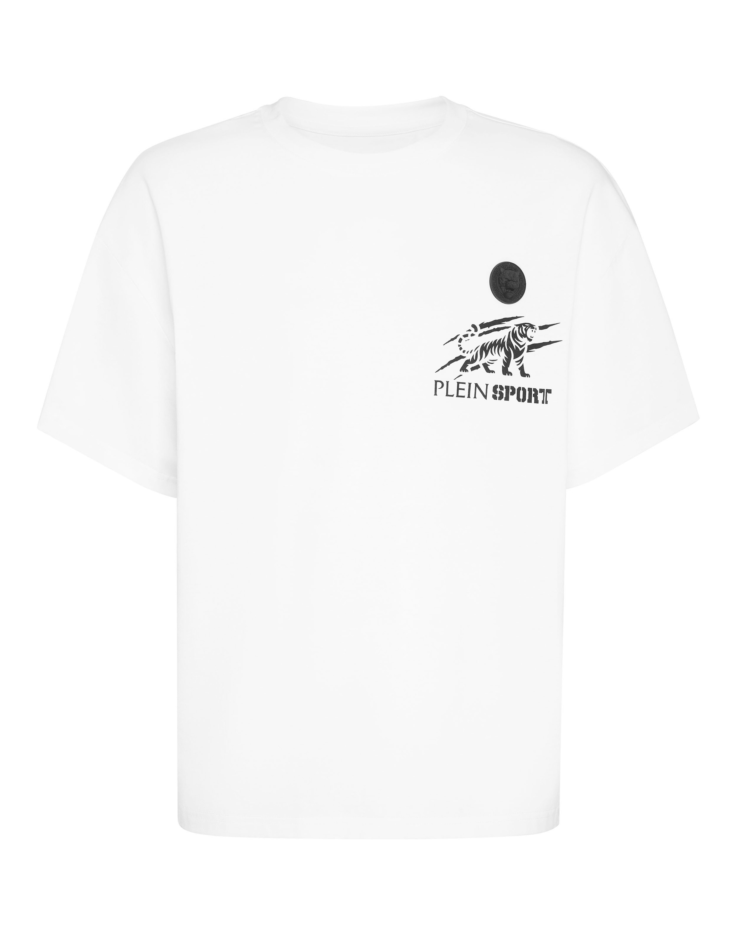 T-Shirt PLEIN SPORT "Tiger", Jungen, Gr. 4XL, 01, weiß, Obermaterial: 100% Baumwolle, Shirts T-Shirt