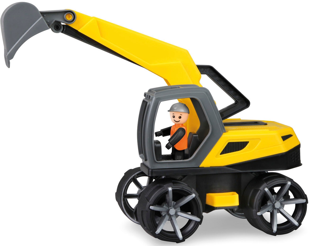 LENA Kinder Spielzeug-Bagger "TRUXX²", gelb, Kunststoff, B:14,5cm H:20cm T:34cm, Spielzeugfahrzeuge, inklusive Spielfigur, Made in Europe