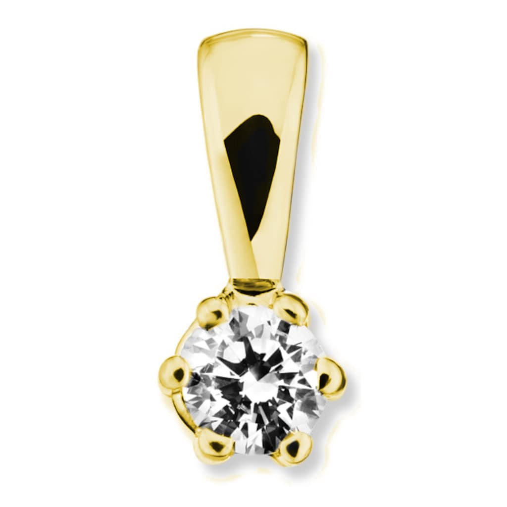 ONE ELEMENT Kettenanhänger »0 15 ct Diamant Brillant Anhänger aus 585 Gelbgold« Damen Gold Schmuck