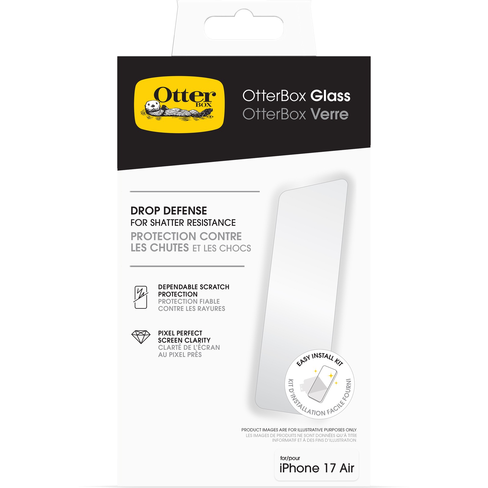 Otterbox Displayschutzglas »Glass«, für Apple iPhone Air, Displayschutzfolie, Schutzfolie, Bildschirmschutz, kratz- & stoßfest