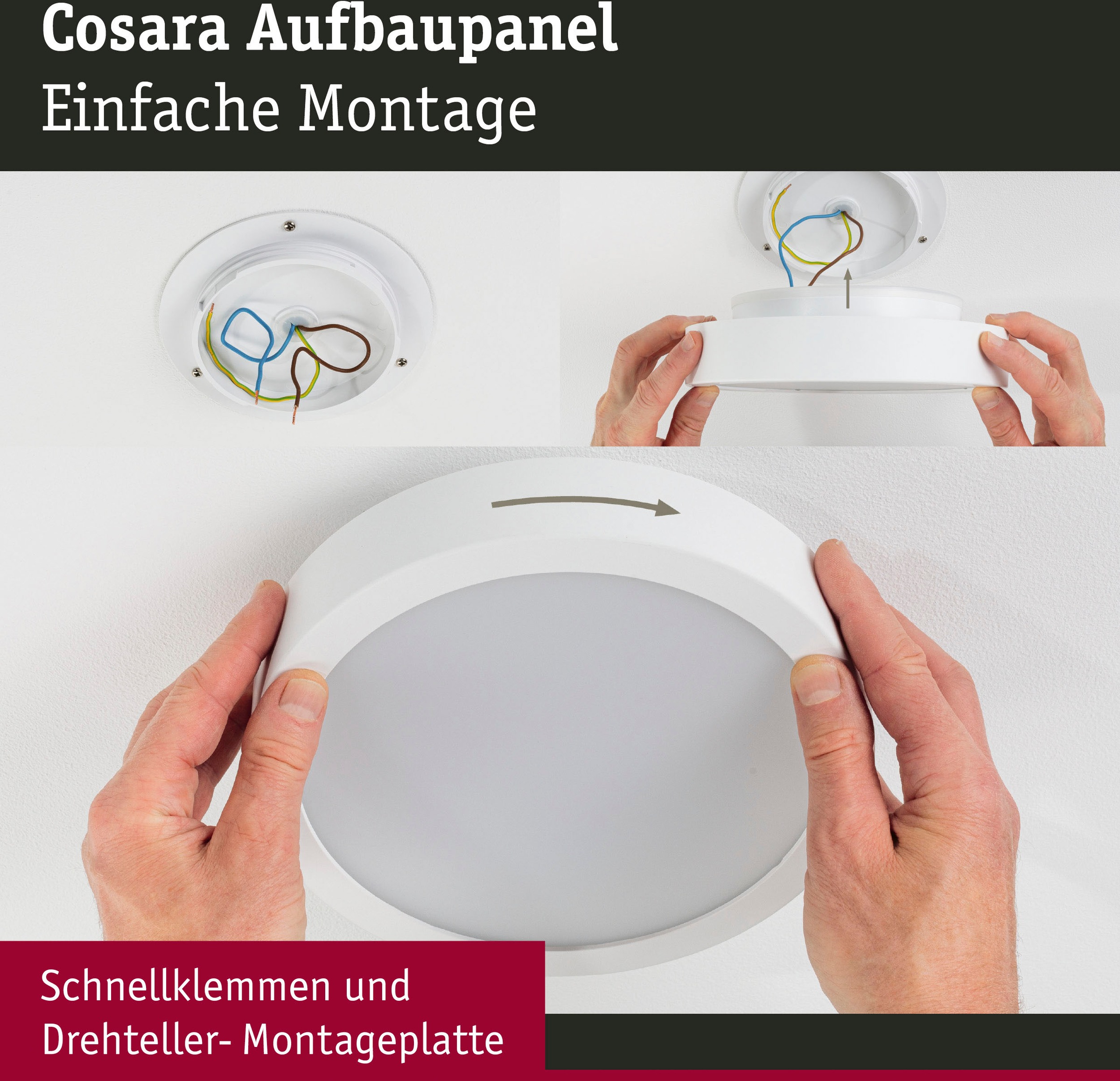 Paulmann LED Panel »Cosara 15W 4000K 300mm beige IP44«, 1 flammig-flammig  bestellen | BAUR