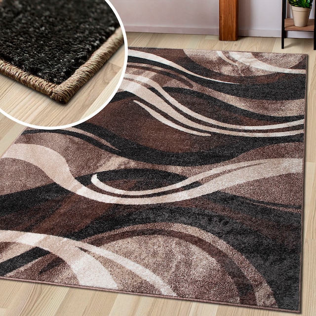 my home Teppich »Joas«, rechteckig, mit besonders weichem Flor, Kurzflor,  modernes Wellen Muster bestellen | BAUR