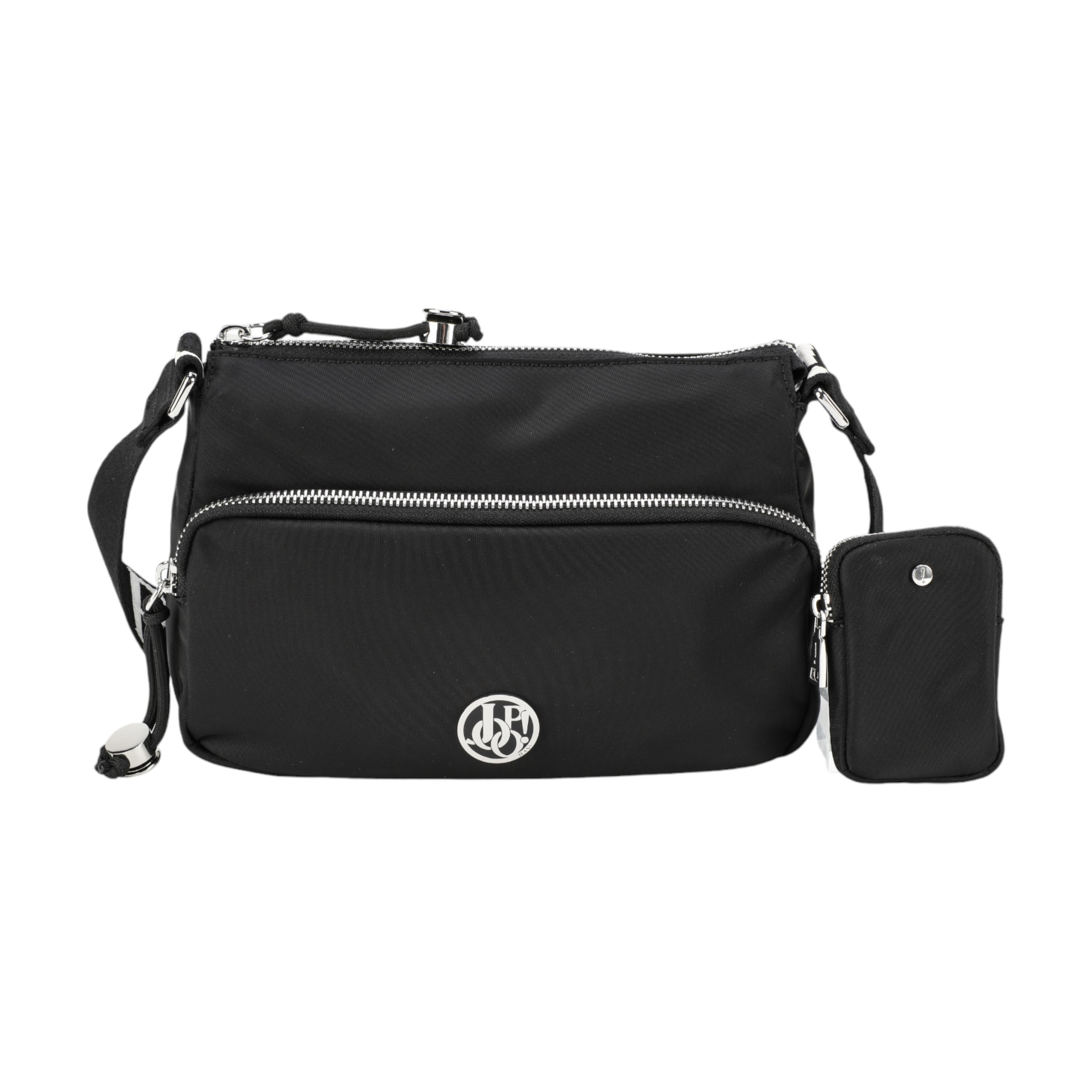 Umhängetasche JOOP JEANS "lietissimo jasmina shoulderbag shz", Damen, Gr. B/H/T: 24cm x 15cm x 7cm, schwarz, Nylon, unifarben, Taschen Umhängetasche, Handtasche Damen Tasche Damen Schultertasche