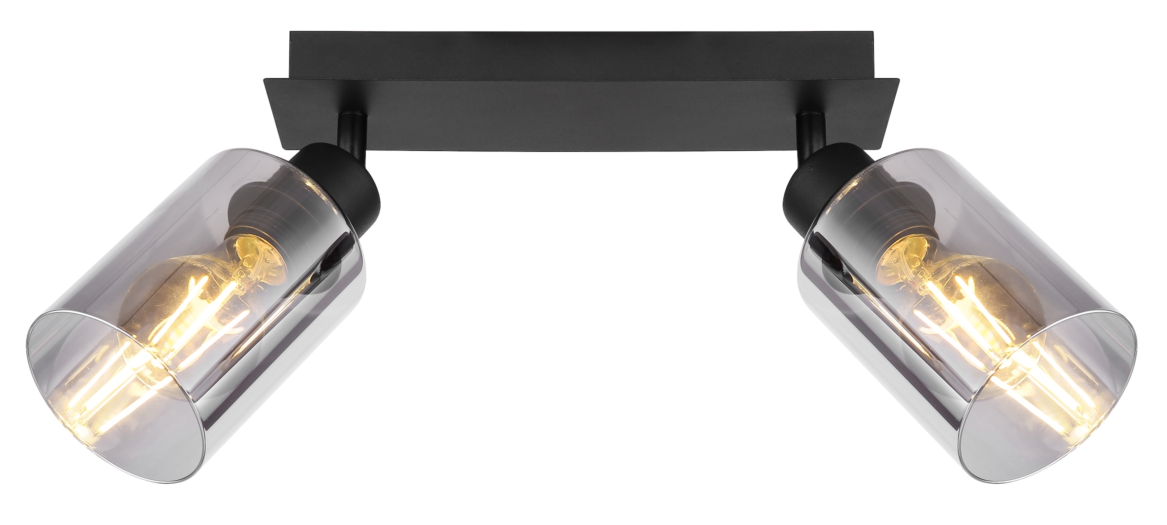 GLOBO LIGHTING Deckenstrahler »HADERA«, Leuchtmittel E27 | ohne Leuchtmittel, Strahler/Glas rauchfarben/Wohnzimmer/Flur/LxBxH: 270x90x215mm