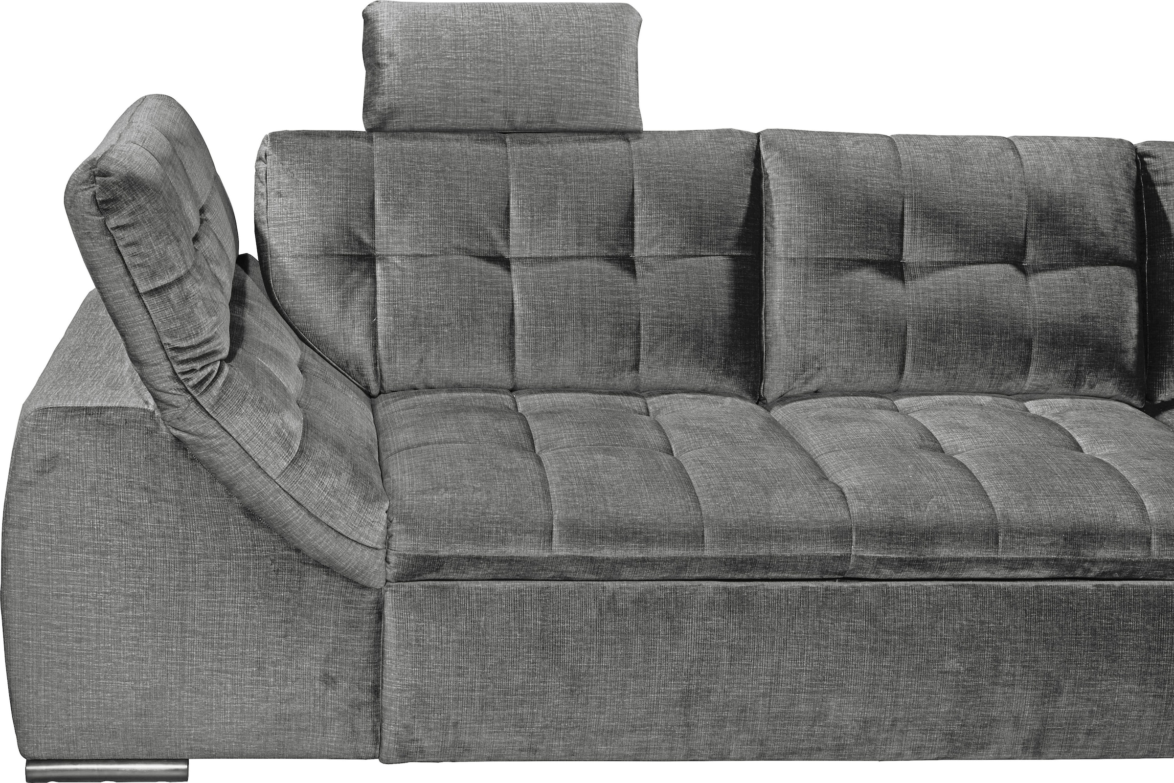 ED EXCITING DESIGN Ecksofa »Estrella L-Form«, mit Bettfunktion, Bettkasten, Armteilverstellung & Kopfstützen