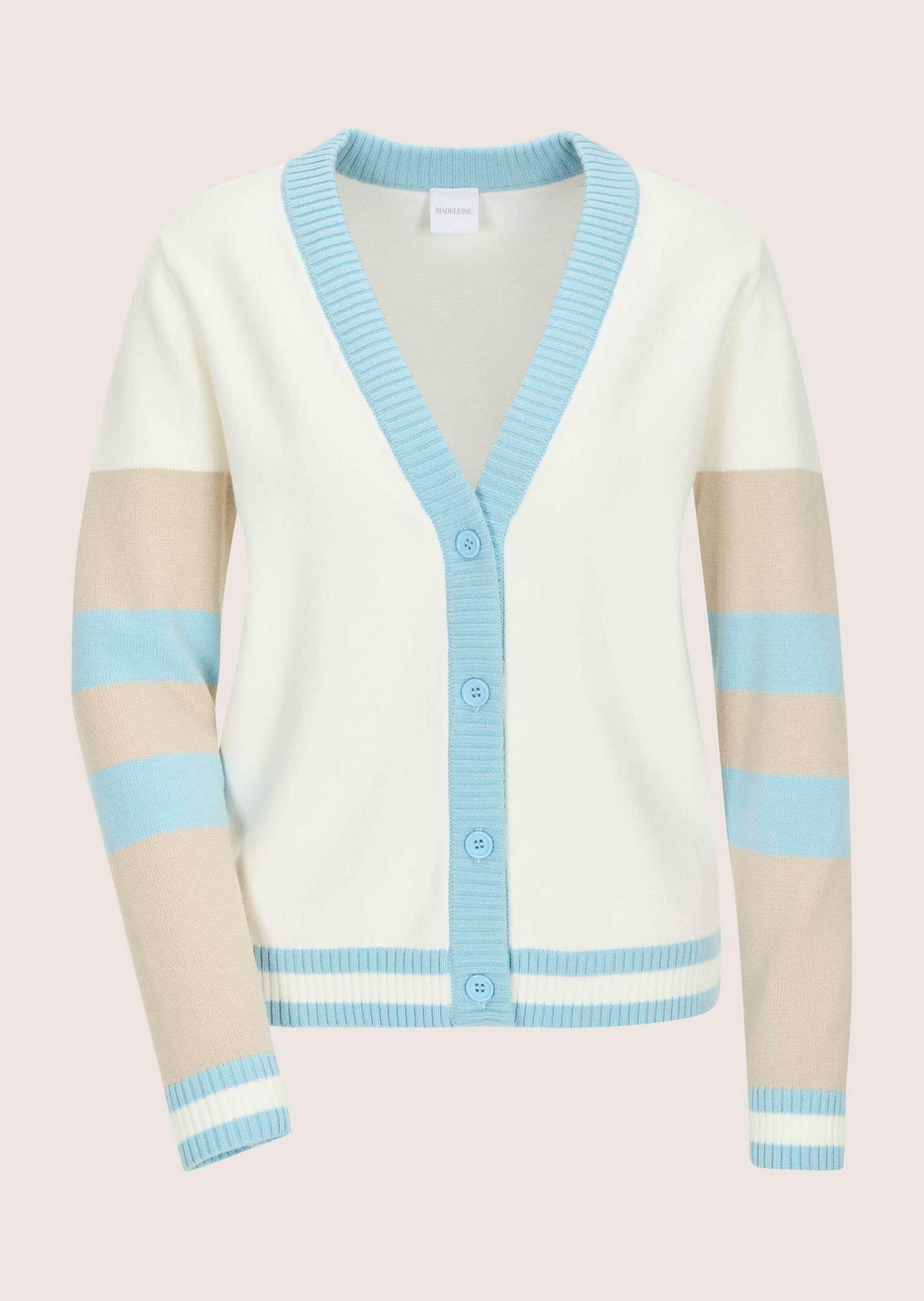 MADELEINE Strickjacke "Strickjacke Leichter Cardigan, V-Ausschnitt, Streife günstig online kaufen