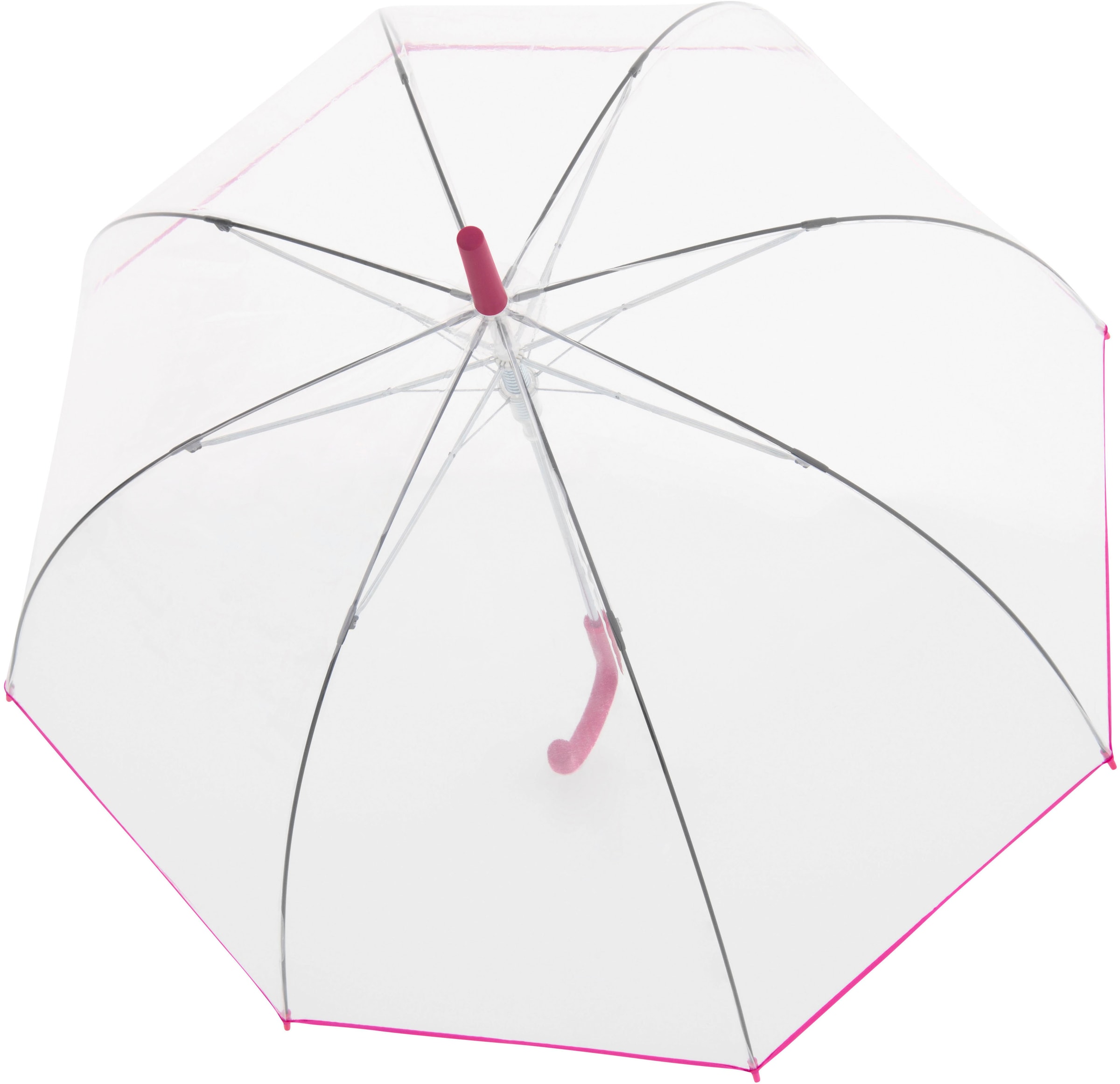 Stockregenschirm »Nizza Automatik, Transparent pink«, Partnerschirm