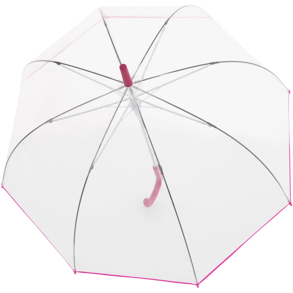 doppler® Stockregenschirm »Nizza Automatik, Transparent pink«