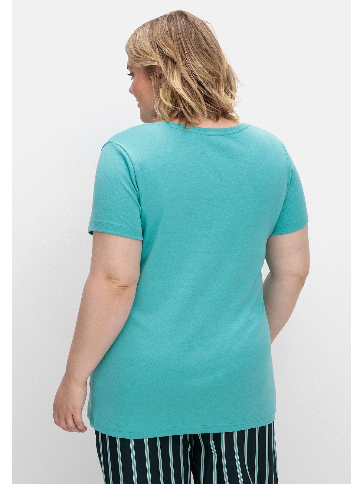 Sheego T-Shirt »Große Größen«, im Doppelpack, mit V-Ausschnitt für  bestellen | BAUR