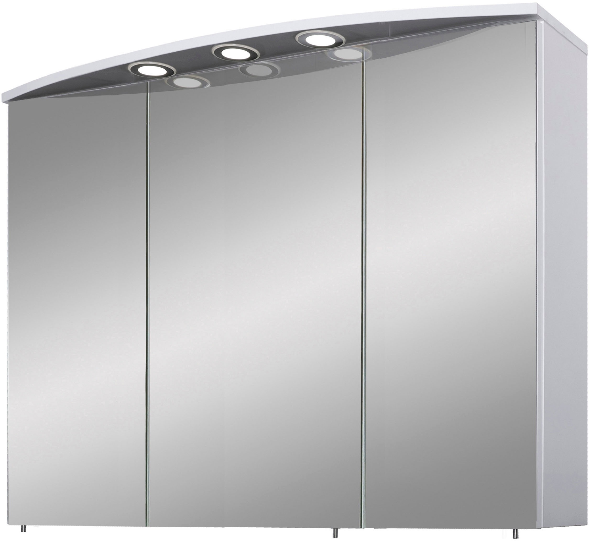 Schildmeyer Spiegelschrank Verona, Breite 120 cm, 3-türig, 3 LED-Einbaustrahler, Schalter-/Steckdosenbox, Glaseinlegeböden, Made in Germany