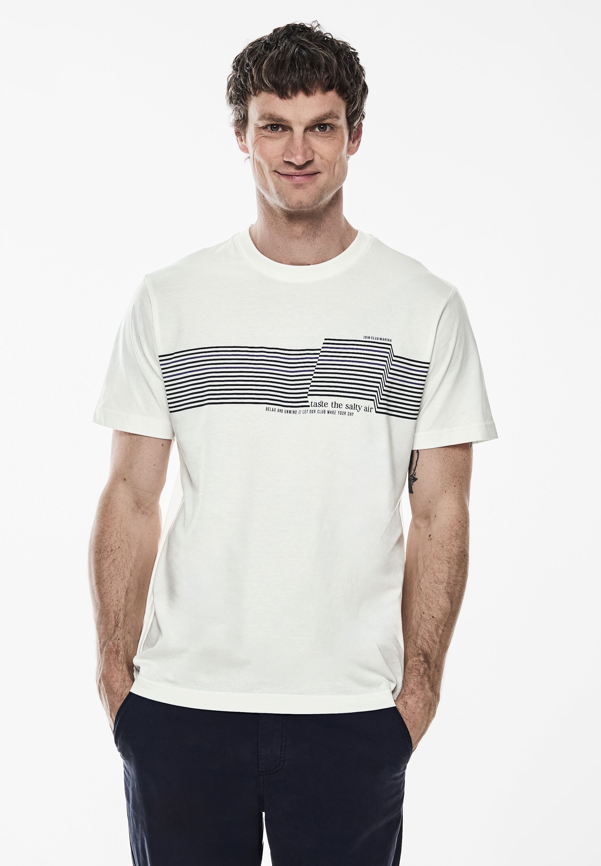 STREET ONE MEN Rundhalsshirt, aus reiner Baumwolle