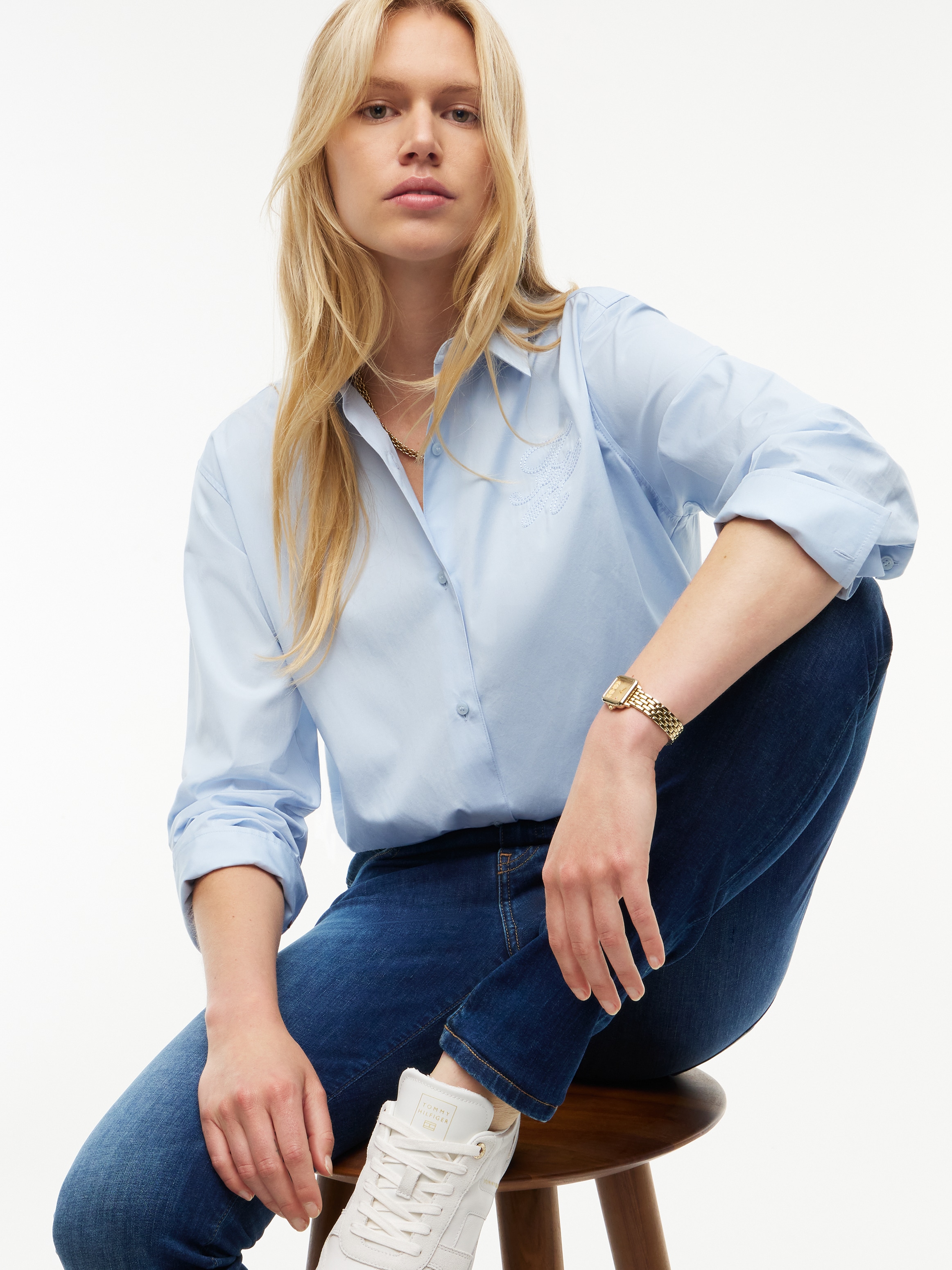 Tommy Hilfiger Skinny-fit-Jeans "COMO Skinny RW ACE mit Logo-Badge und knöchellangem Schnitt" Baumwollmischung, skinny fit