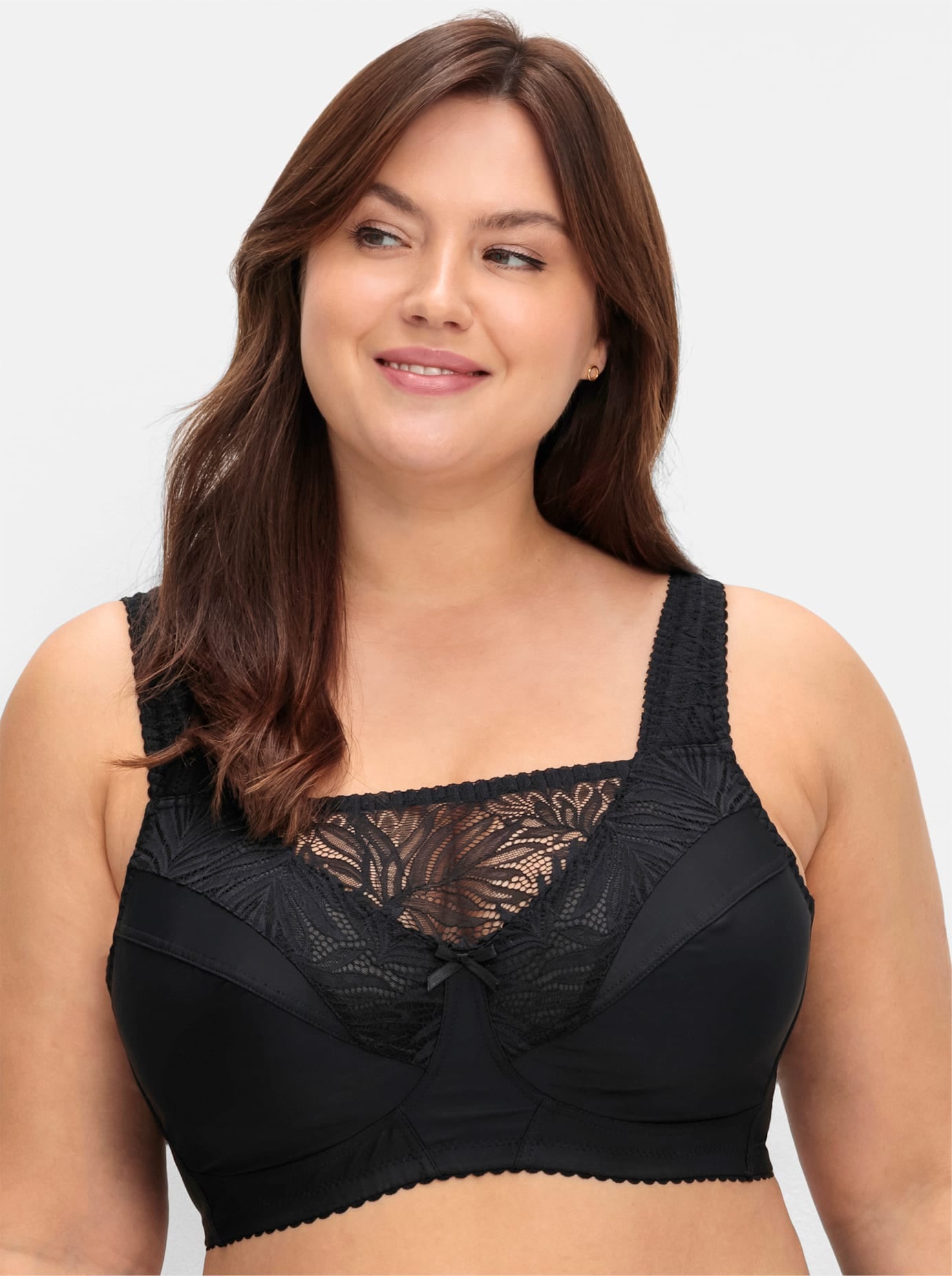 SHEEGO Damen Bügelloser BH, Gr. 85, schwarz, 85% Polyamid, 15% Elasthan, BHs