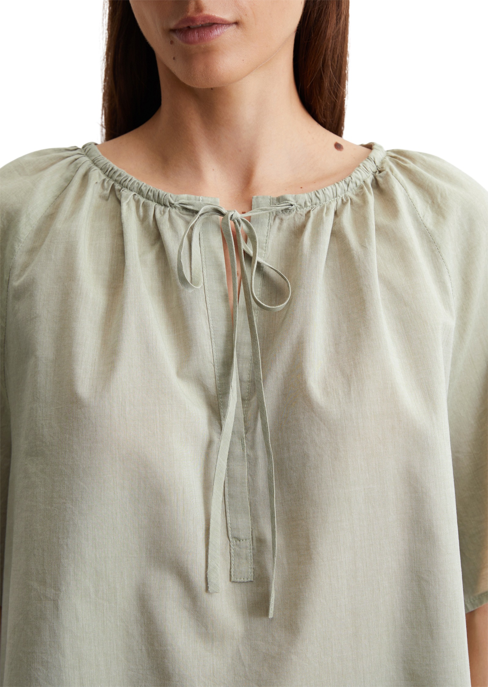 Marc O'Polo Kurzarmbluse »aus Baumwoll-Chambray«