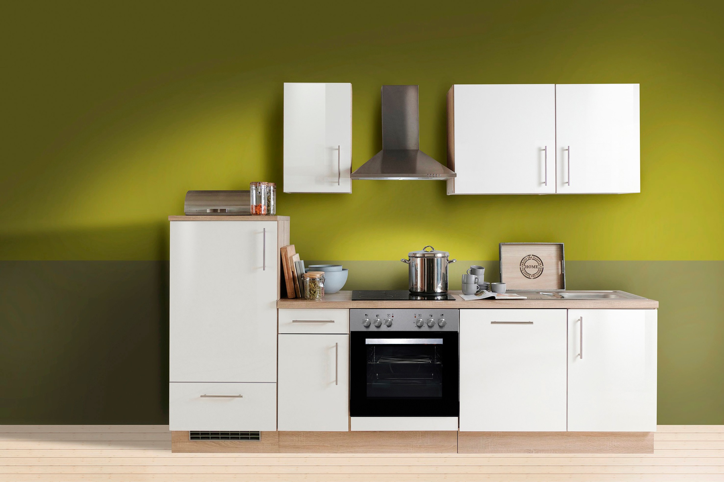 Menke Küchen Küchenzeile »Premium«, Küchenzeile mit E-Geräten, Breite 270 cm