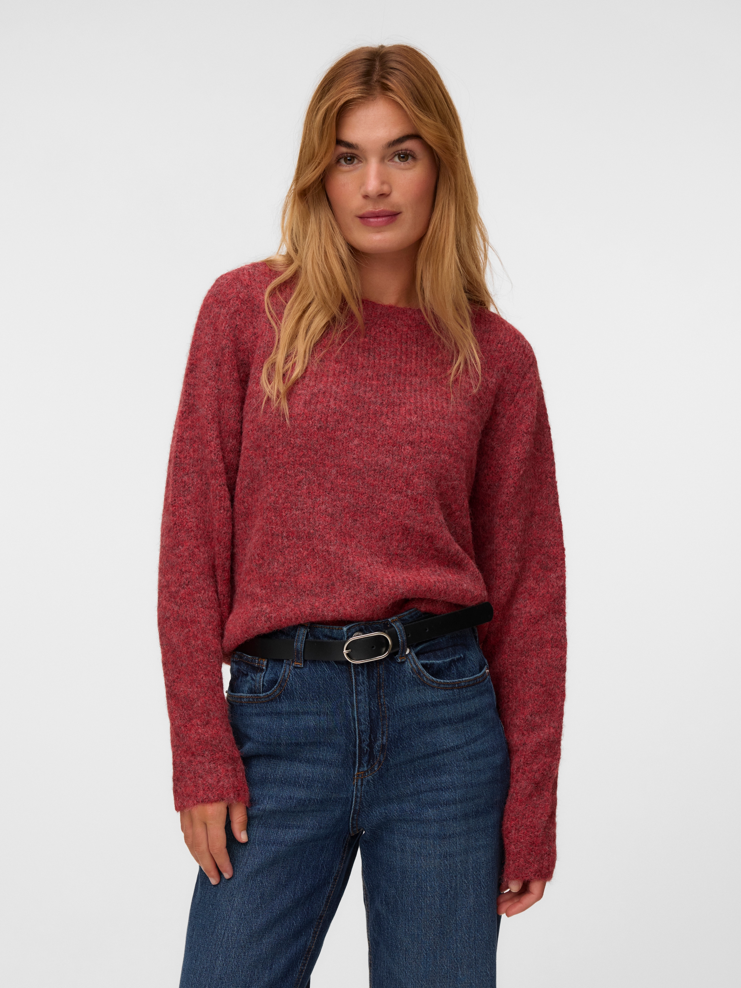Vero Moda "VMNOVAH LS O-NECK PULLOVER GA NOOS" Materialmix, regular fit
