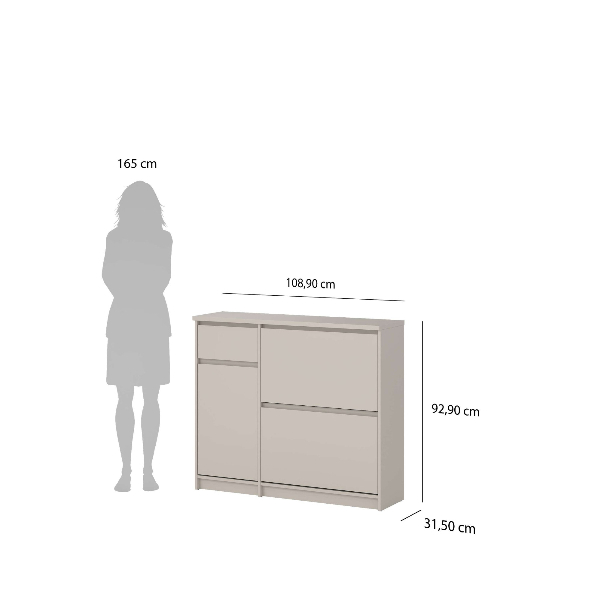 Home affaire Schuhschrank »Naia Schuhregal mit2 Klappen, 1 Fach & 1 Schublade, modernes Design« Platz für 12 Schuhe, platzsparend, erhältlich in verschiedenen Farben