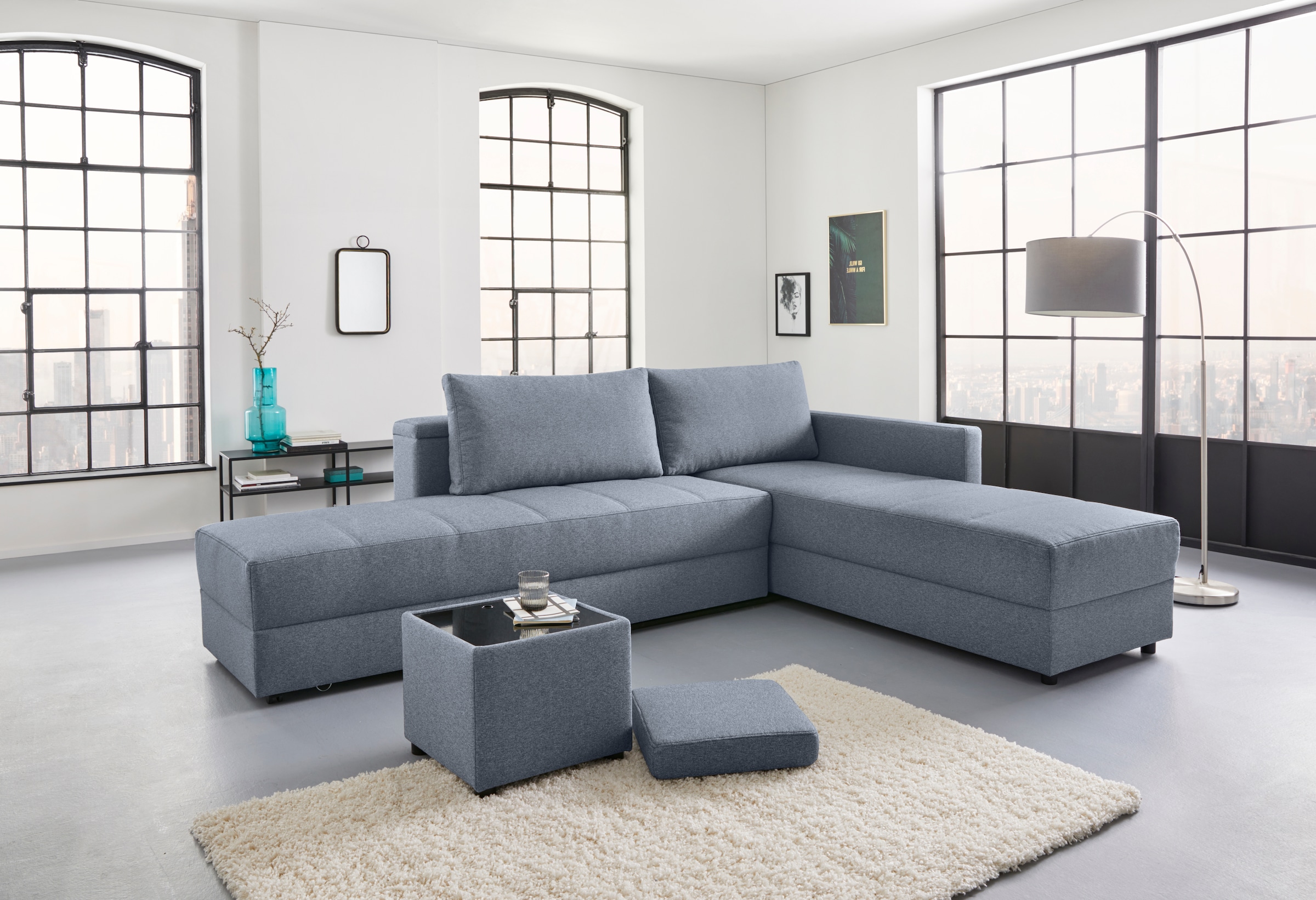 LOOKS by Wolfgang Joop Ecksofa »LooksIII L-Form«, durch Drehfunktion zum Bett wandelbar, inklusive Staufach