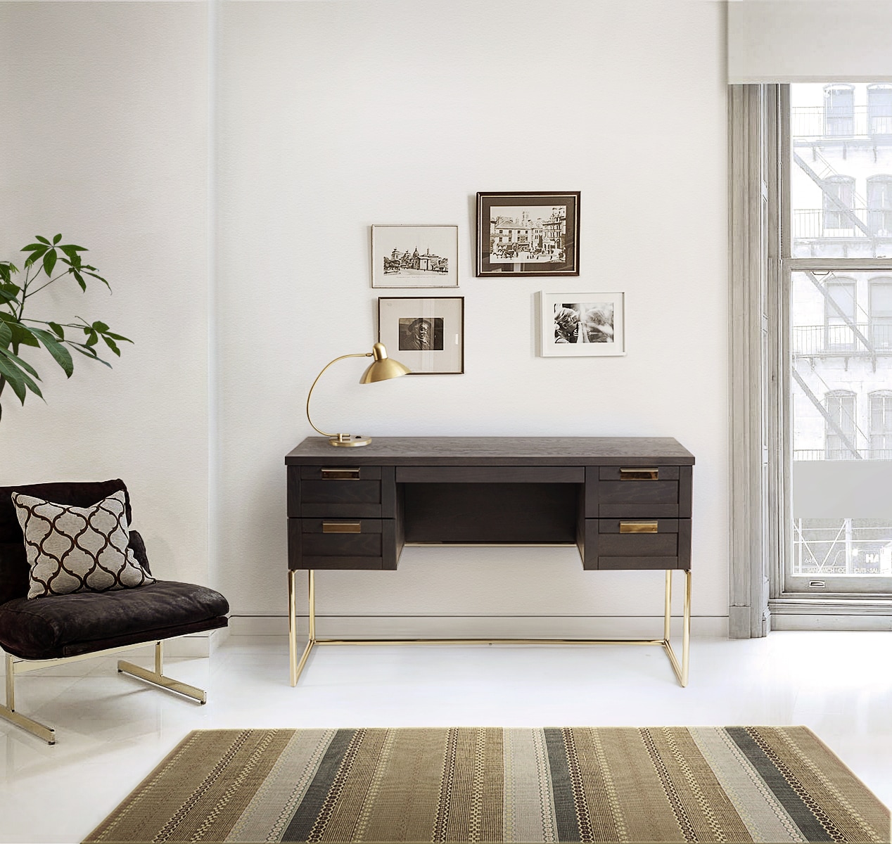 Woodman Schreibtisch "Pimlico" Holzfurnier aus Eiche, FSC-zertifiziert günstig online kaufen