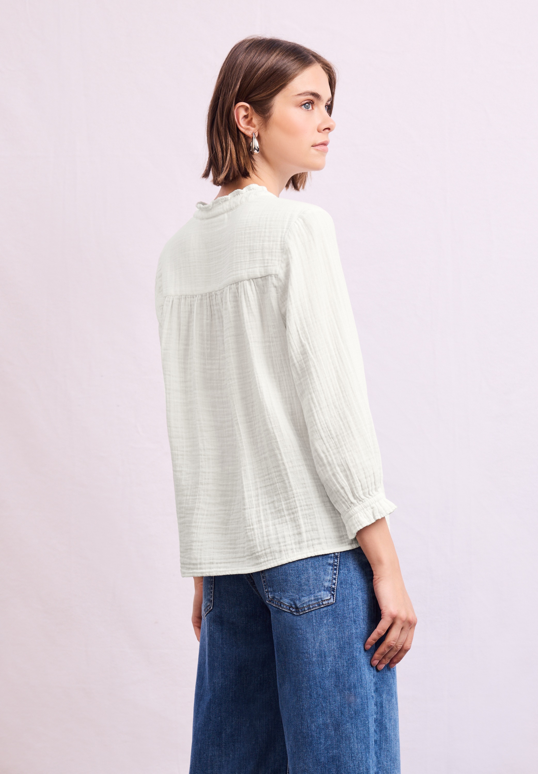STREET ONE STUDIO Rüschenbluse, mit 3/4 Ärmeln günstig online kaufen