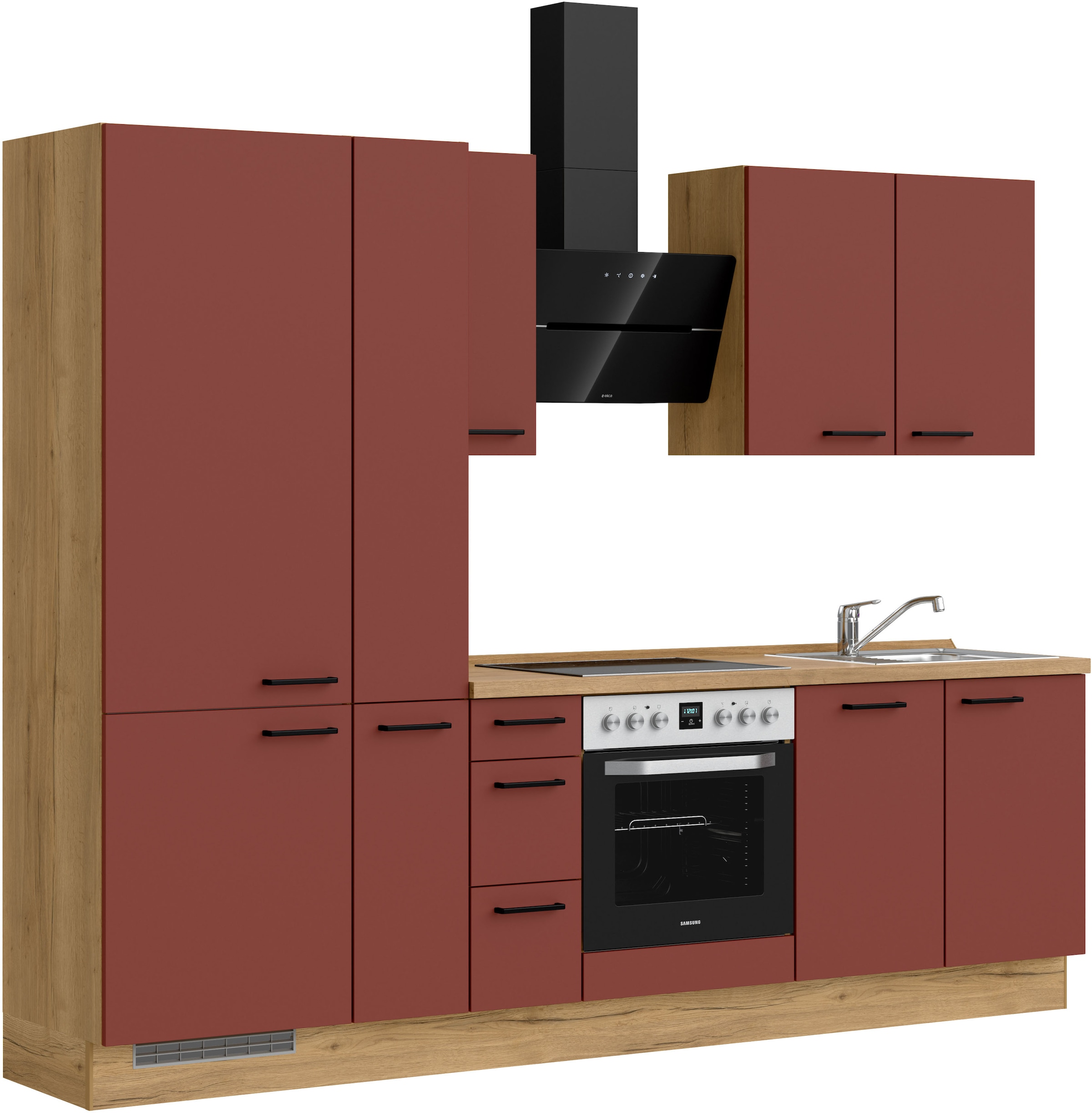 nobilia® Küchenzeile »"Easytouch II"«, vormontiert, Ausrichtung wählbar, Breite 270 cm, wahlw. mit E-Geräten