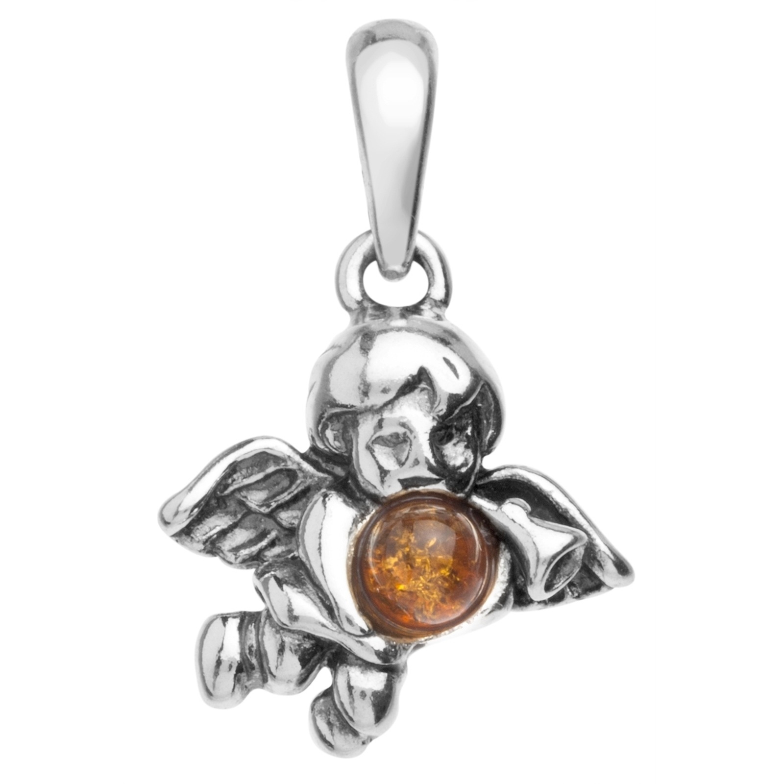 "Kettenanhänger OSTSEE-SCHMUCK ""Ostsee-Schmuck Anhänger Engel Anhänger Engel"", weiß, Schmuckanhänger, Damen, 23 x 15mm, Silber 925