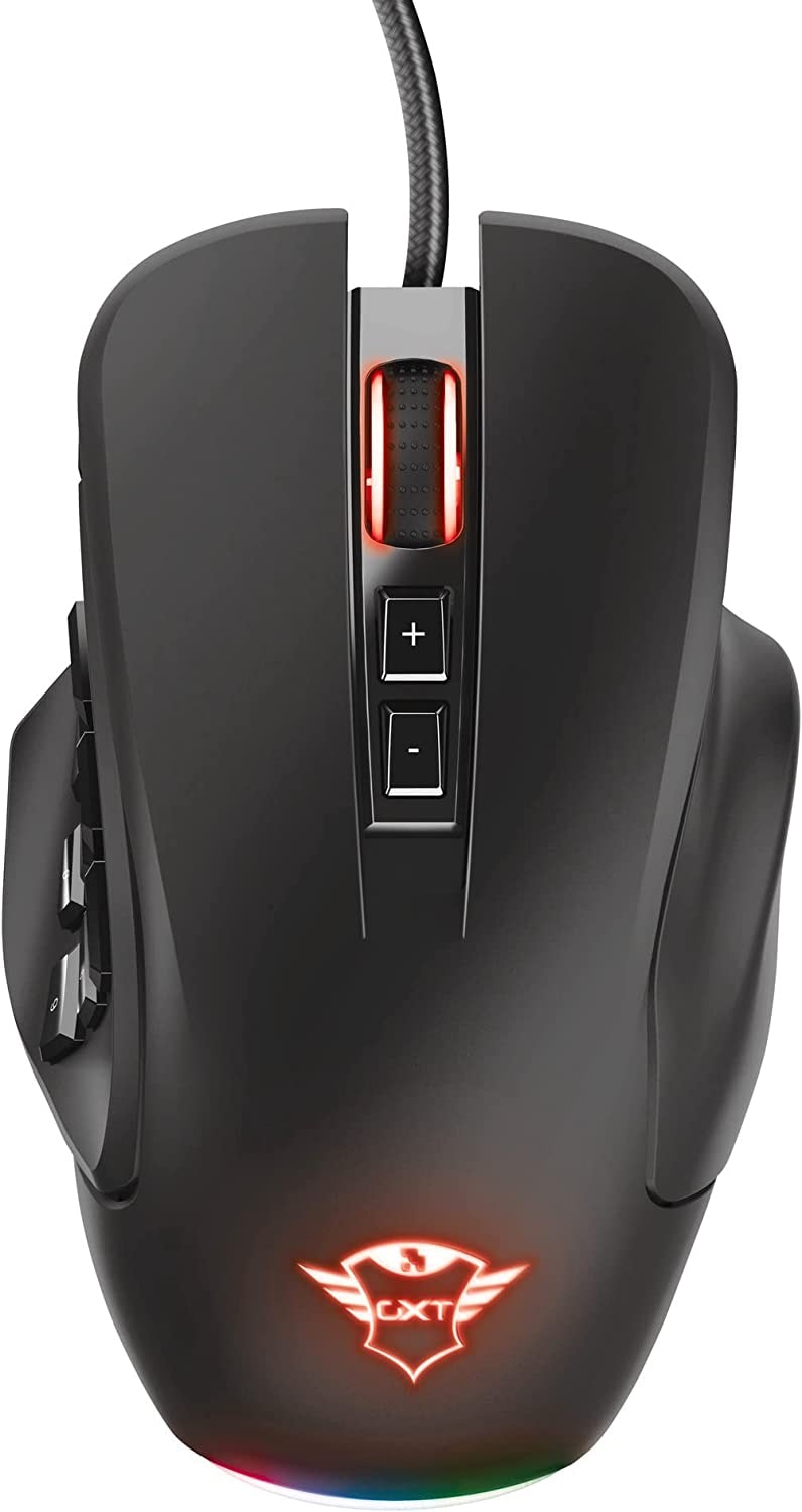 Trust Gaming-Maus »GXT970 MORFIX CUSTOMISABLE MOUSE«, RGB-Beleuchtung, 14 programmierbare Tasten