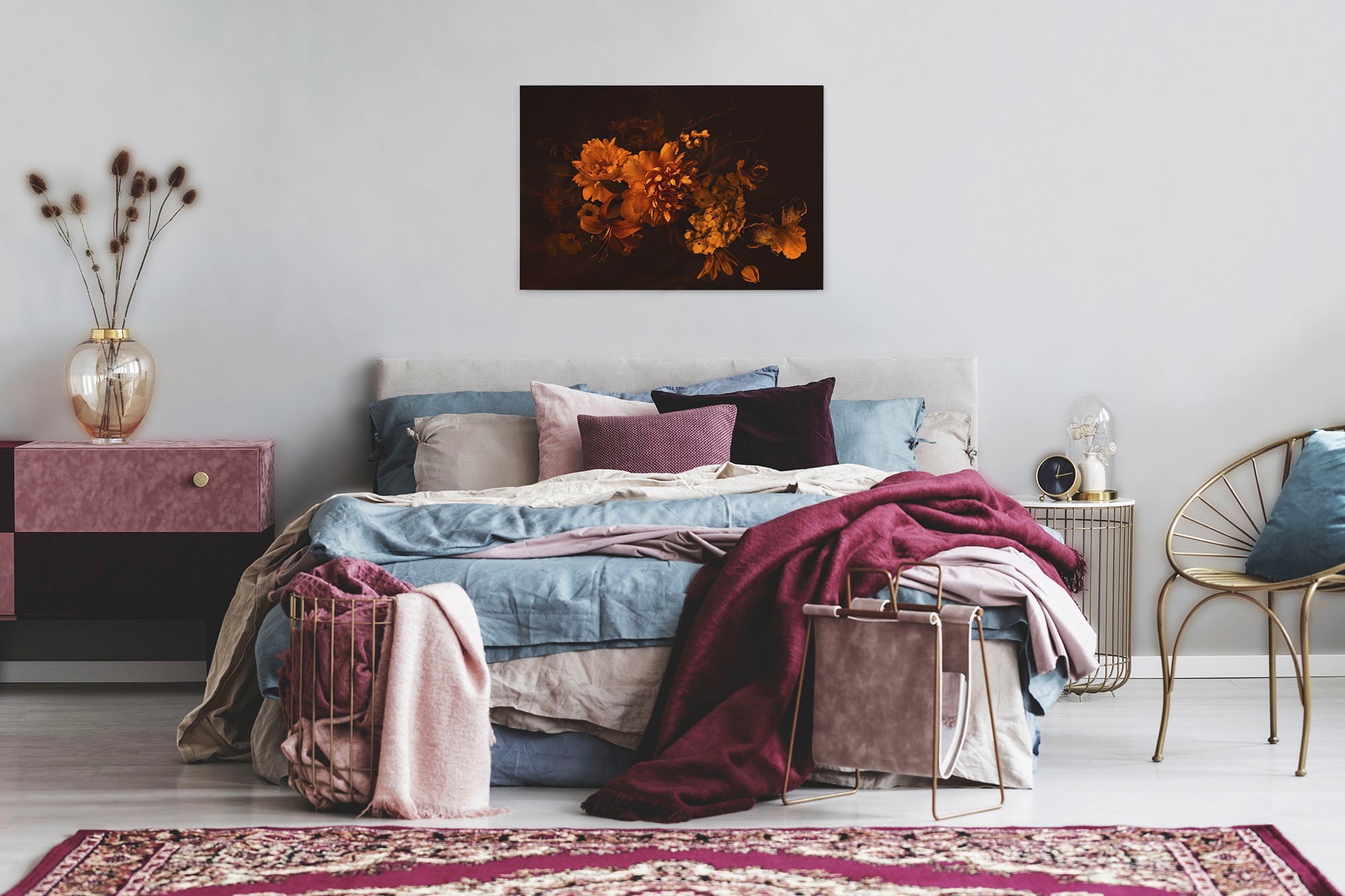 A.S. Création Leinwandbild "Blossom Variety" Blumen Kunst 1 Stk. tlg. Romantische Blumen, Rosen Keilrahmen Leinwand-Bild Wohnzimmer modern