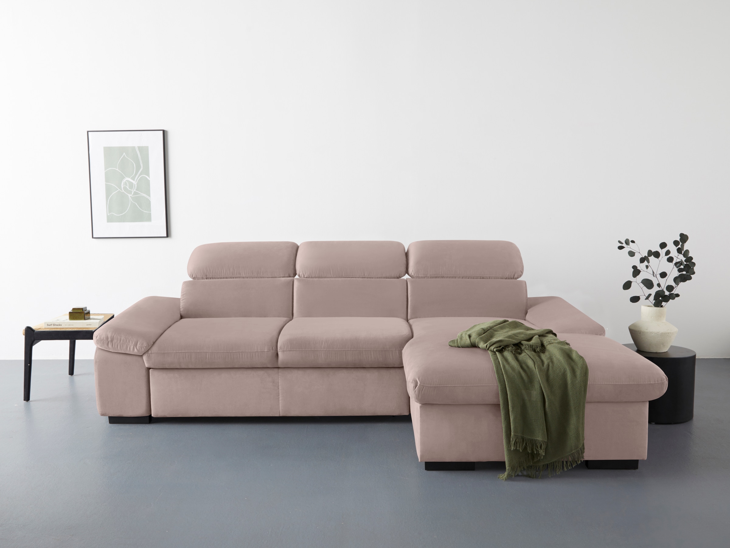 COTTA Ecksofa "Lola L-Form mit Kopfteilfunktion & Hocker", (Set, mit Hocker günstig online kaufen